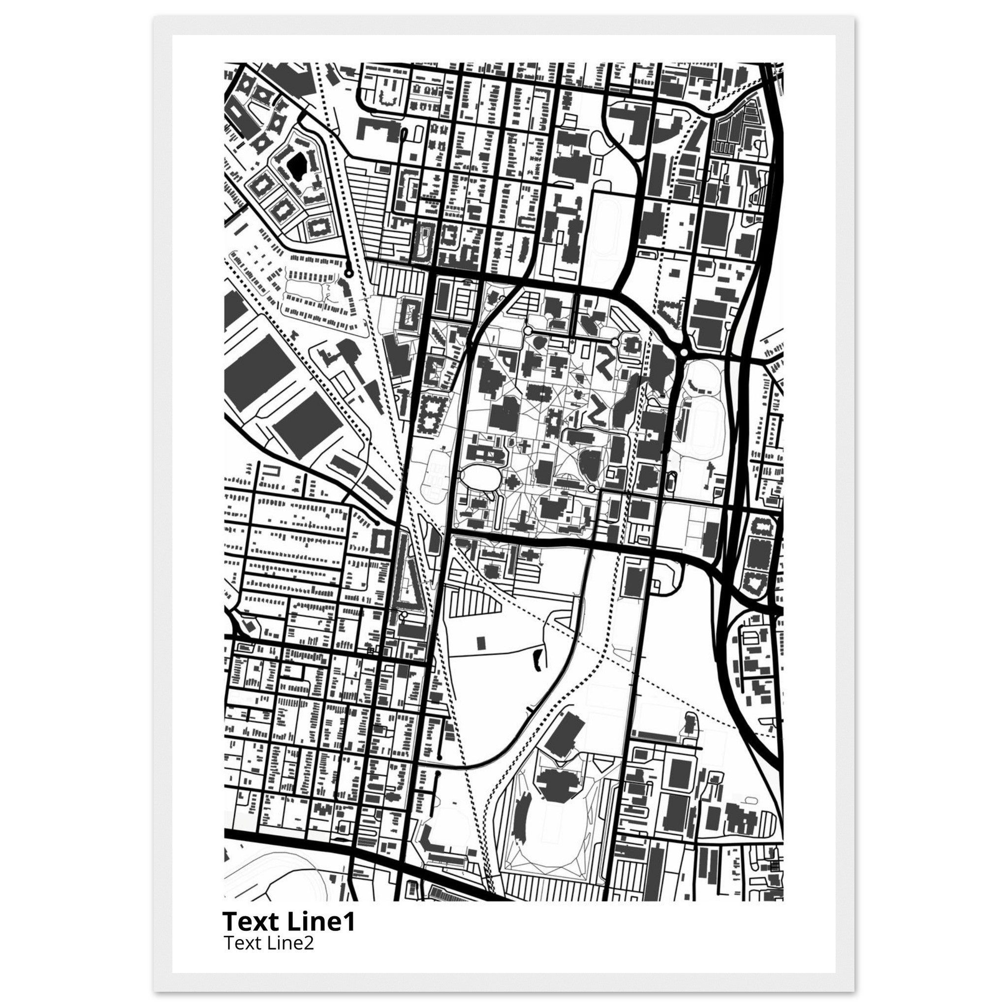 university of louisville modern campus map print