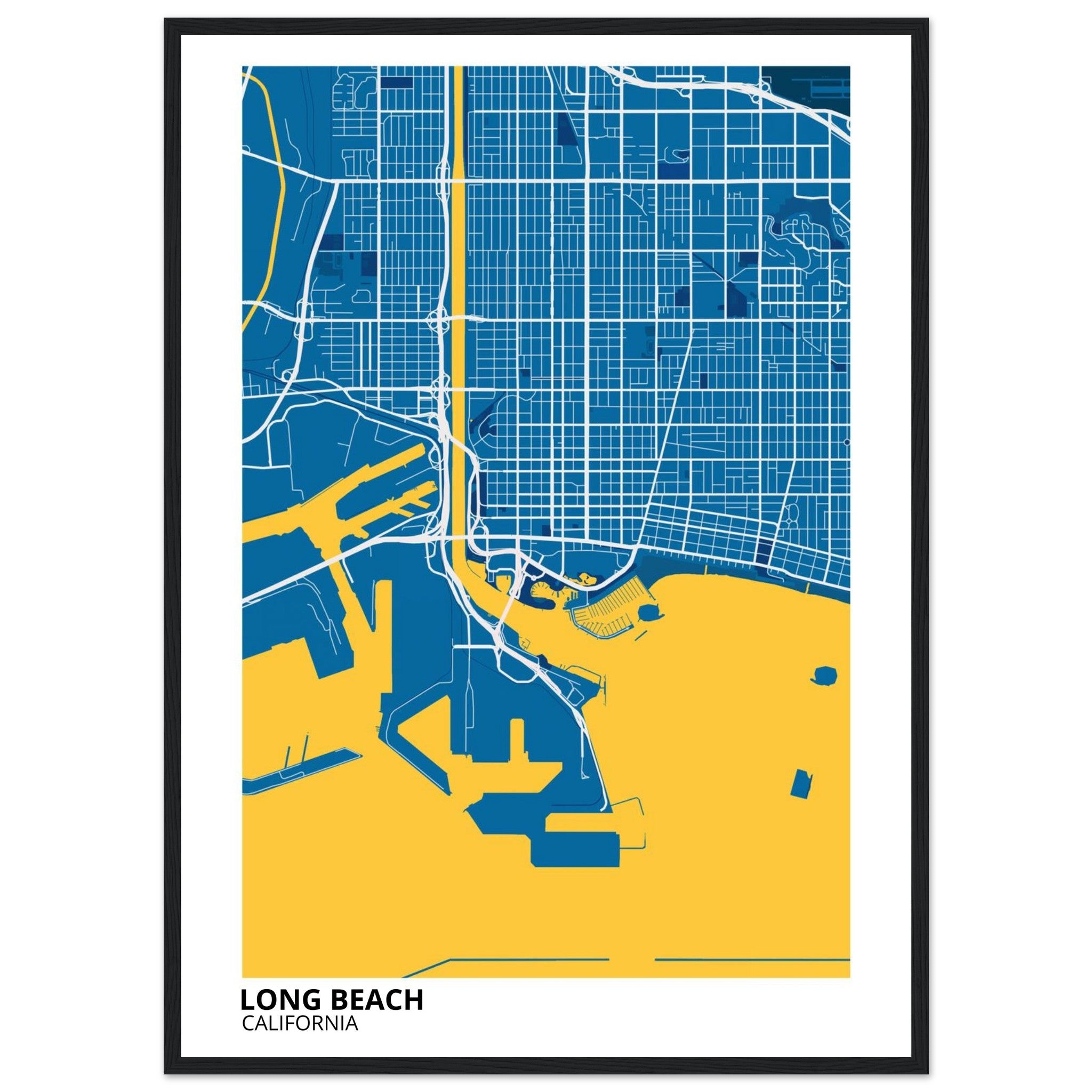 long beach map poster print