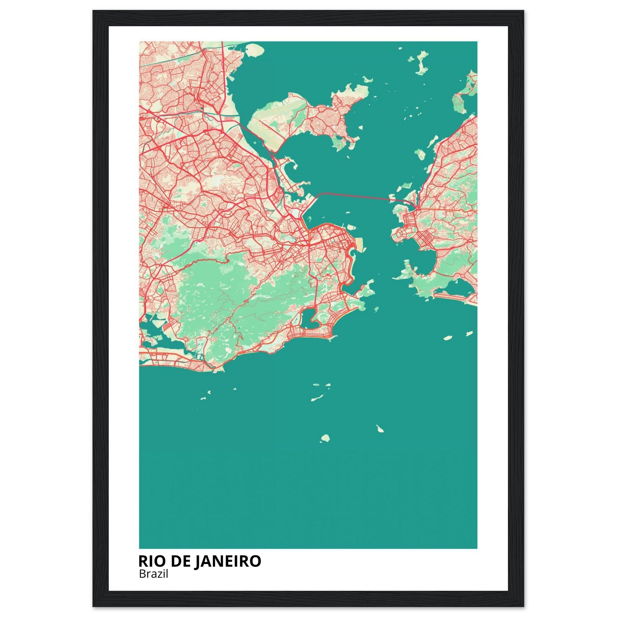 Rio De Janeiro Brazil City Map Poster | Custom Map Art Print - Ink And Atlas