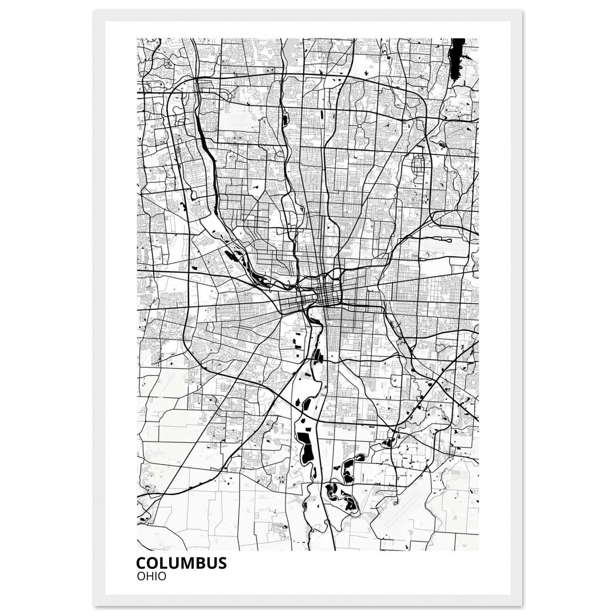 Columbus Ohio City Map Poster | Custom Map Art Print - Ink And Atlas