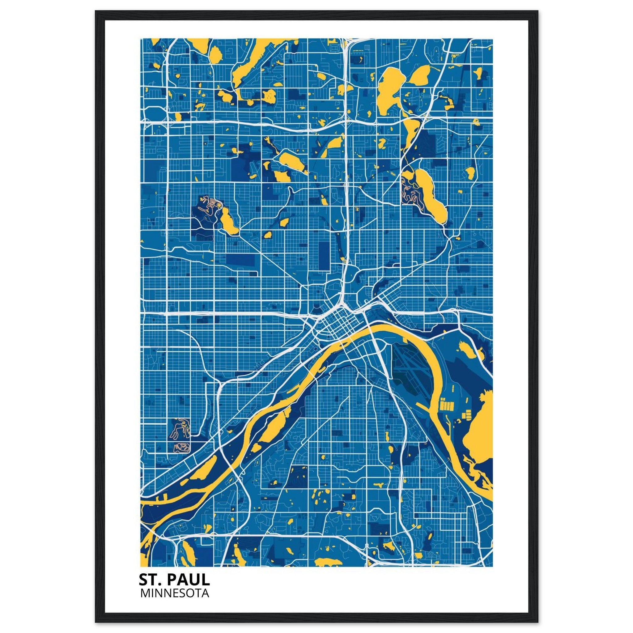 st paul map poster print