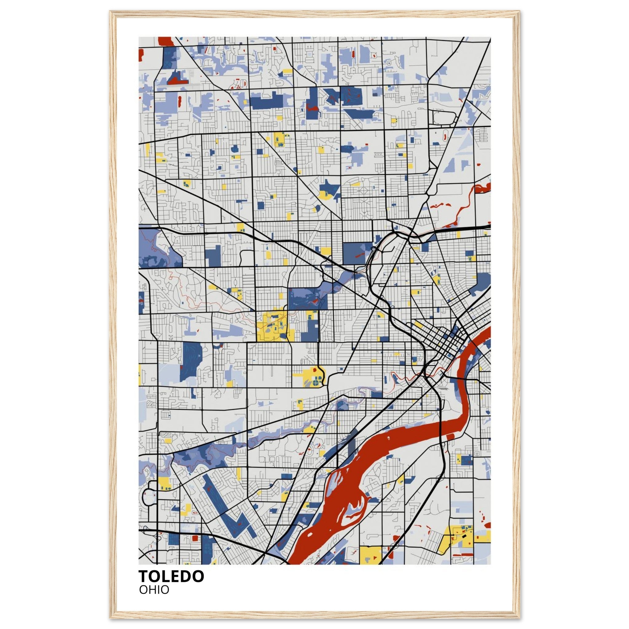 toledo map poster print