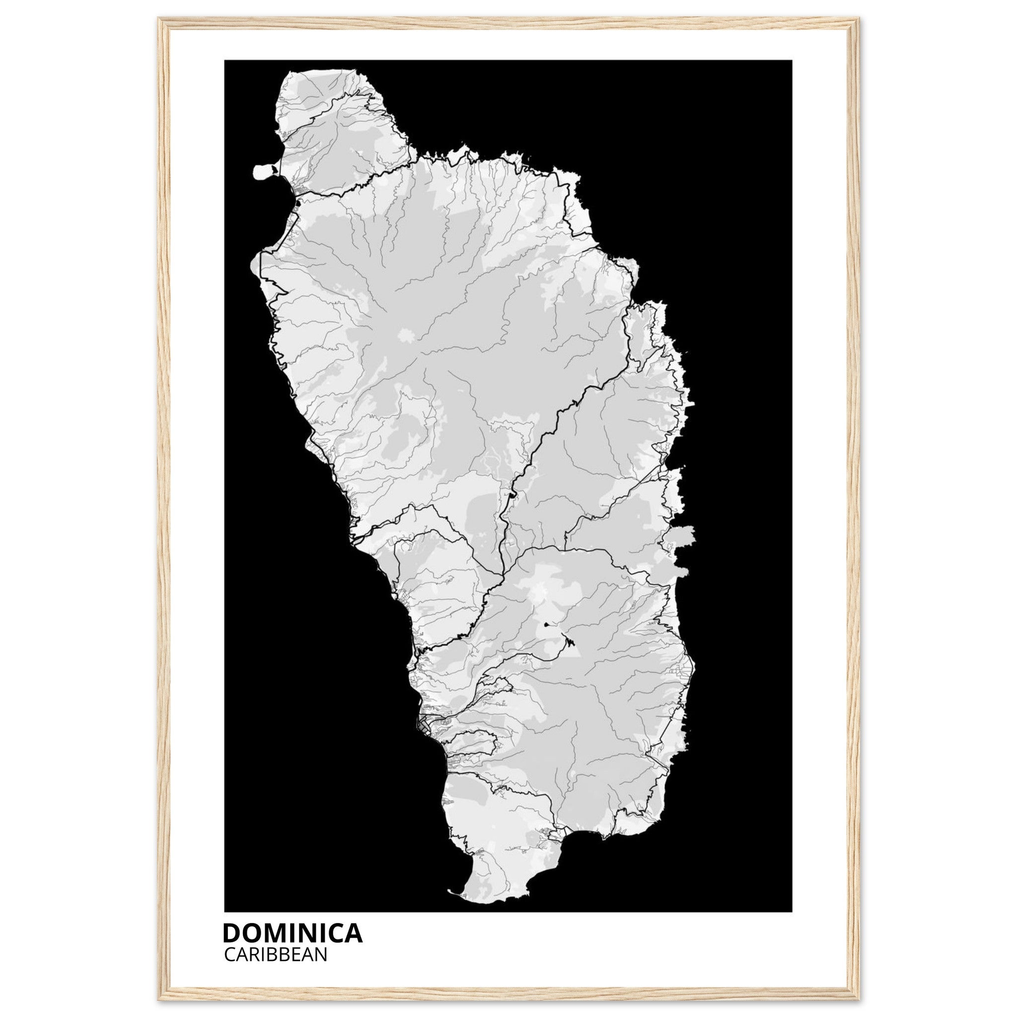 Dominica Caribbean City Map Poster | Custom Map Art Print - Ink And Atlas