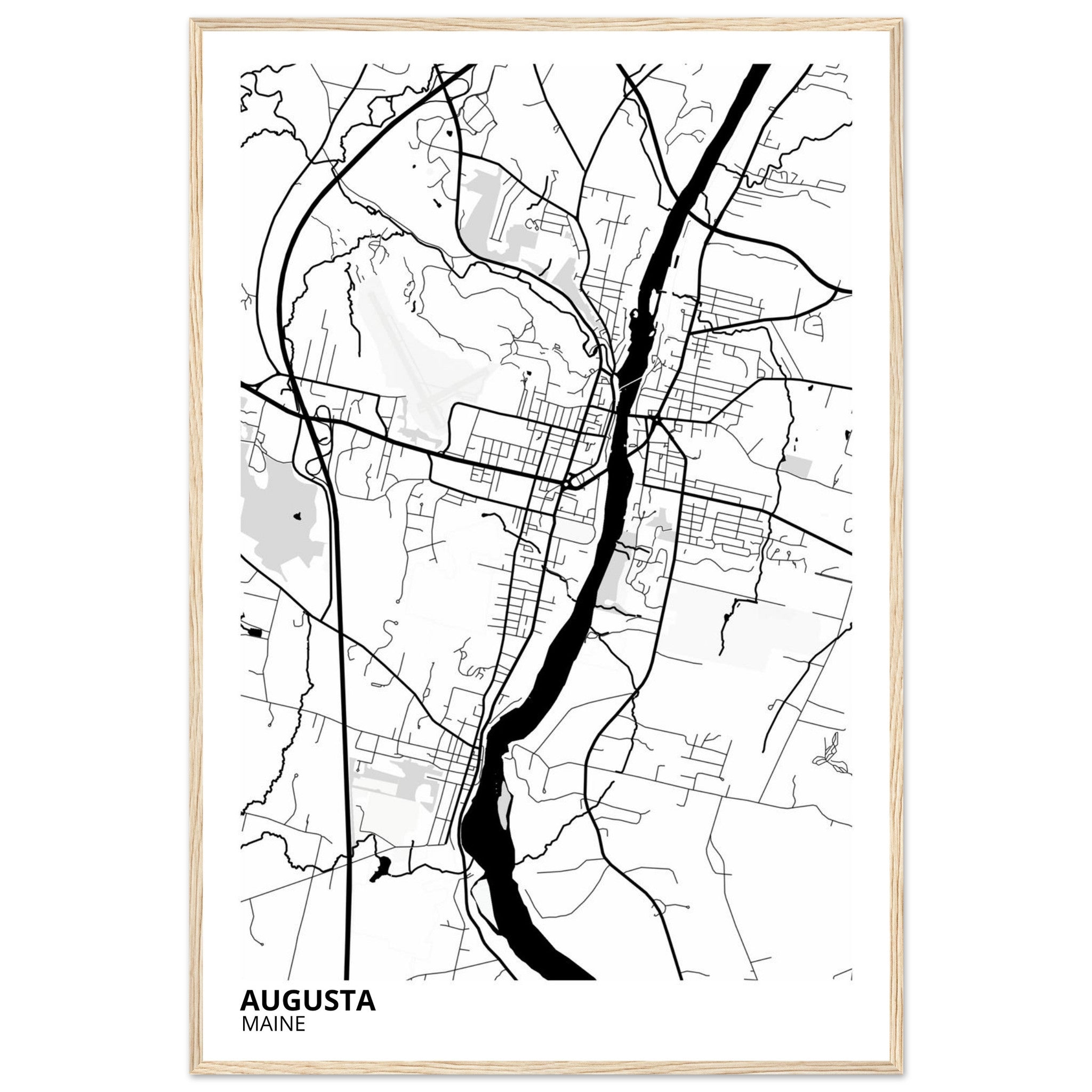 augusta map poster print