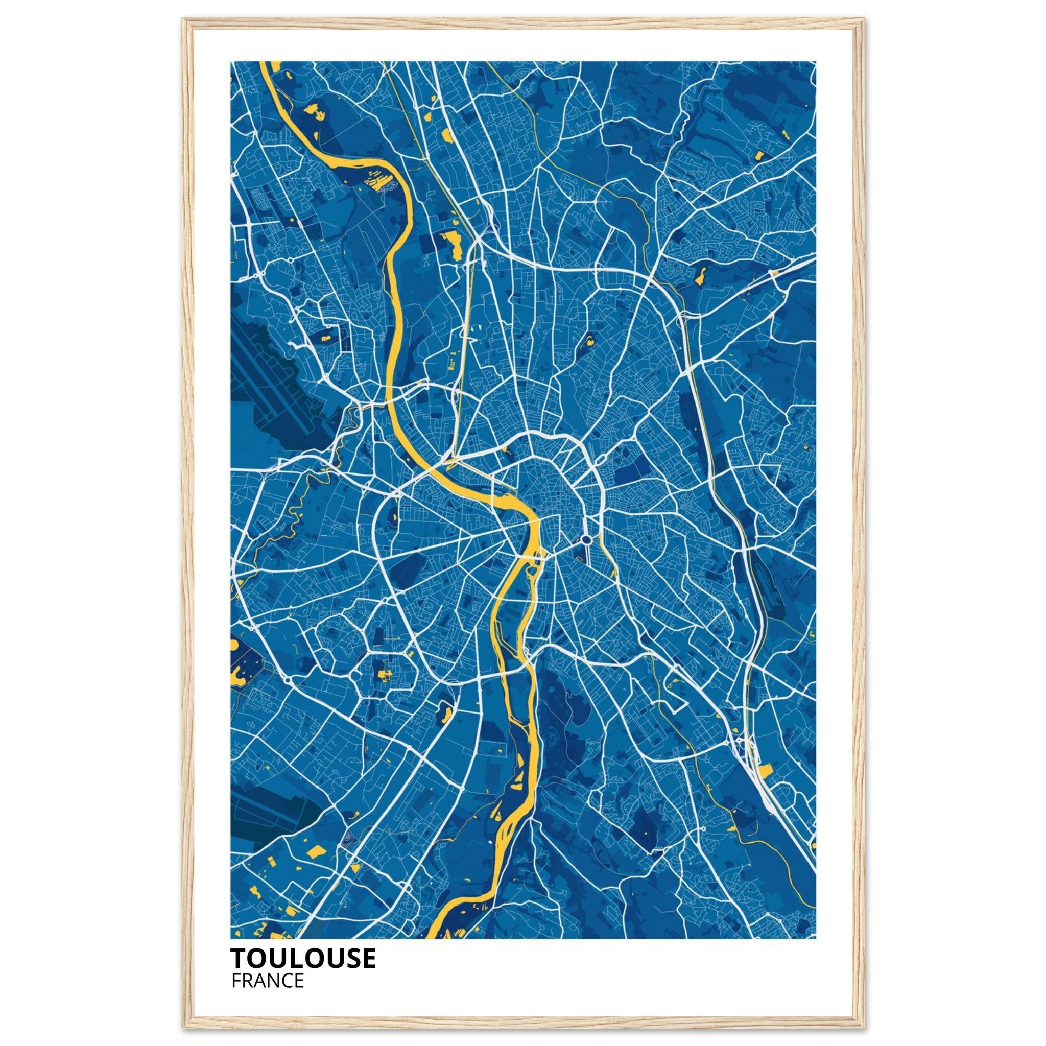 Toulouse France City Map Poster | Custom Map Art Print - Ink And Atlas