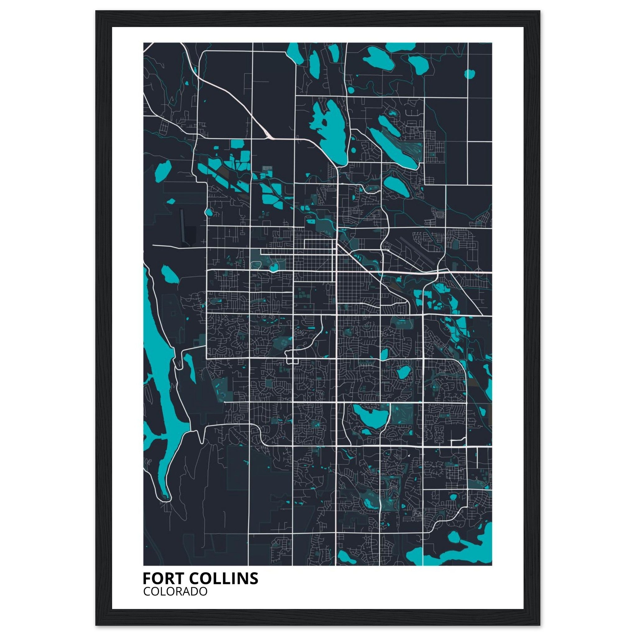 Fort Collins Colorado City Map Poster | Custom Map Art Print - Ink And Atlas