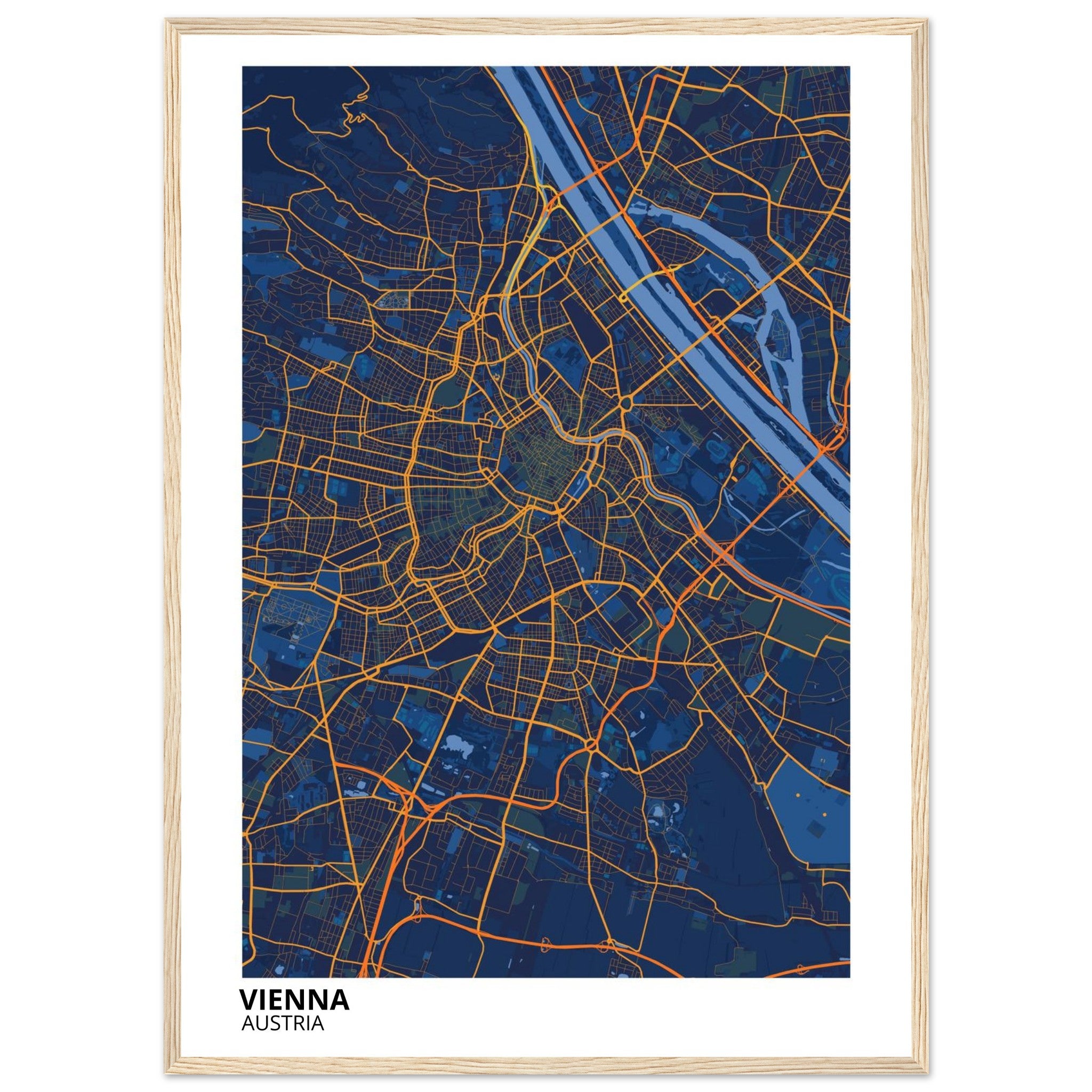 Vienna Austria City Map Poster | Custom Map Art Print - Ink And Atlas