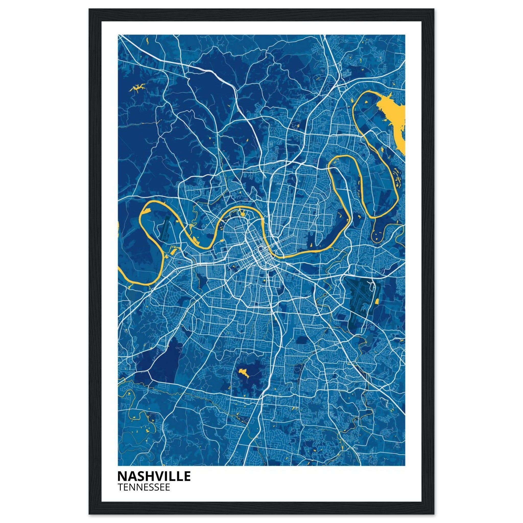 nashville map poster print