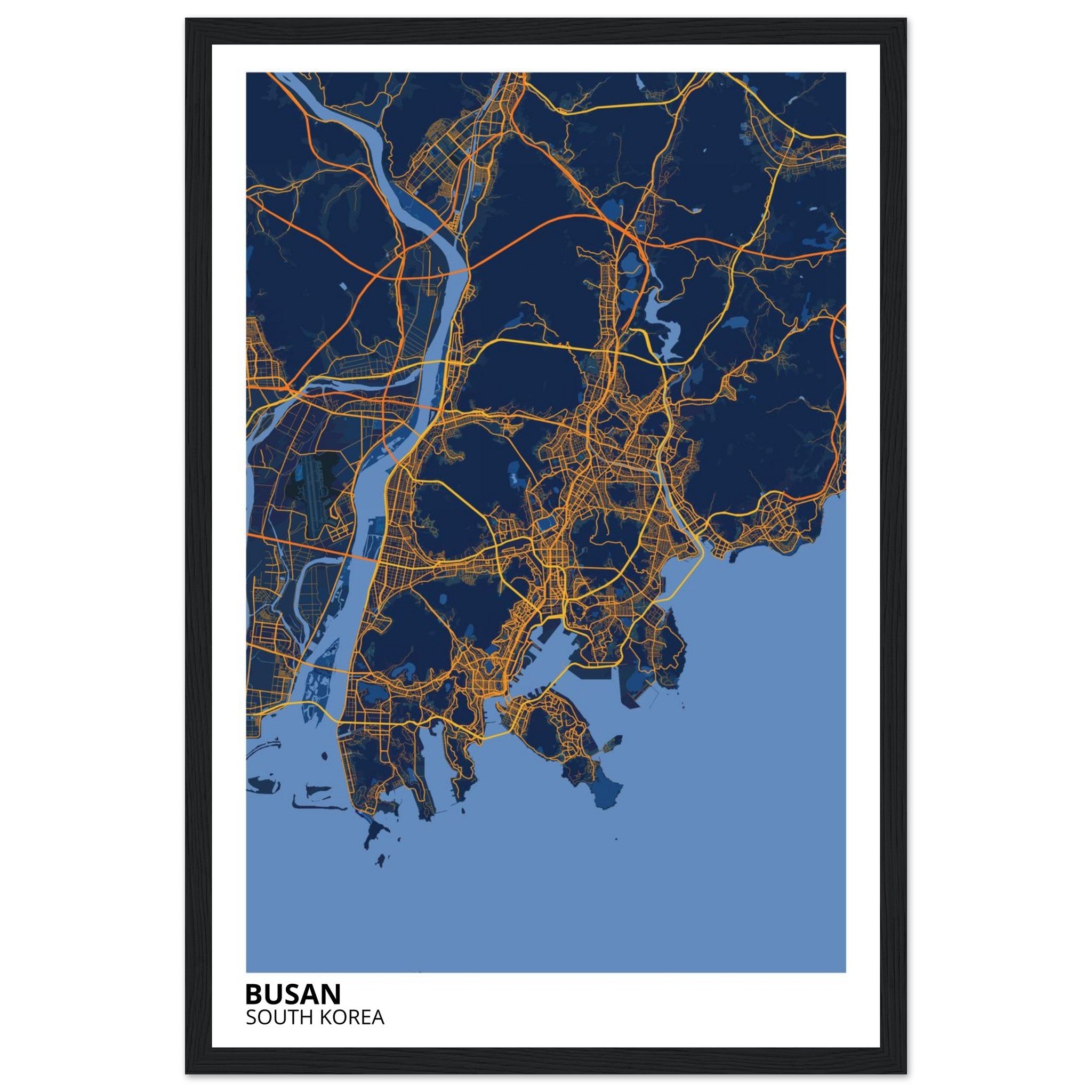 Busan South Korea City Map Poster | Custom Map Art Print - Ink And Atlas