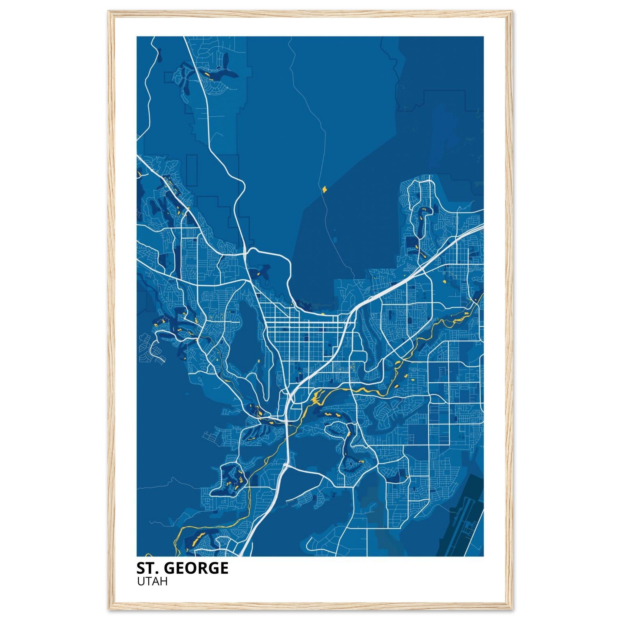 St. George Utah City Map Poster | Custom Map Art Print - Ink And Atlas