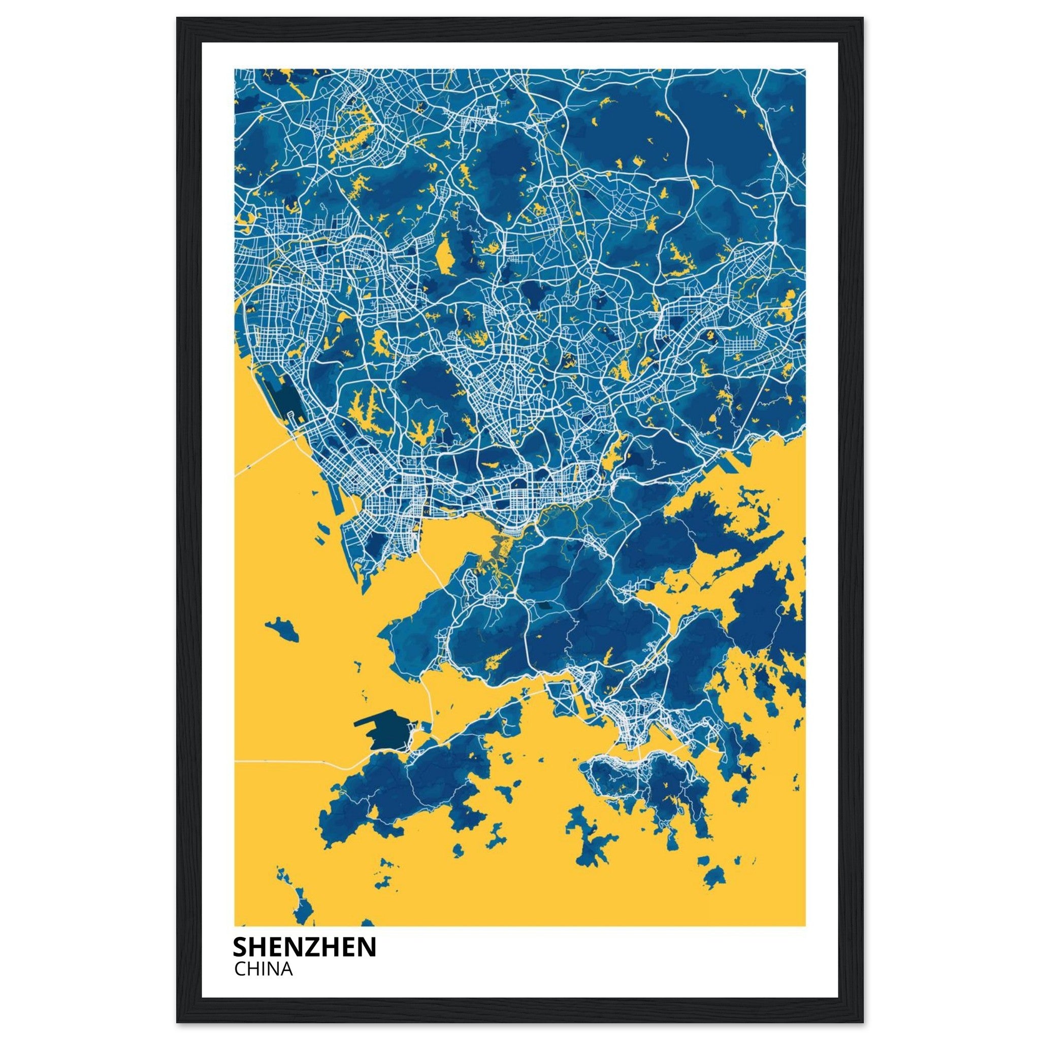 shenzhen china map poster print