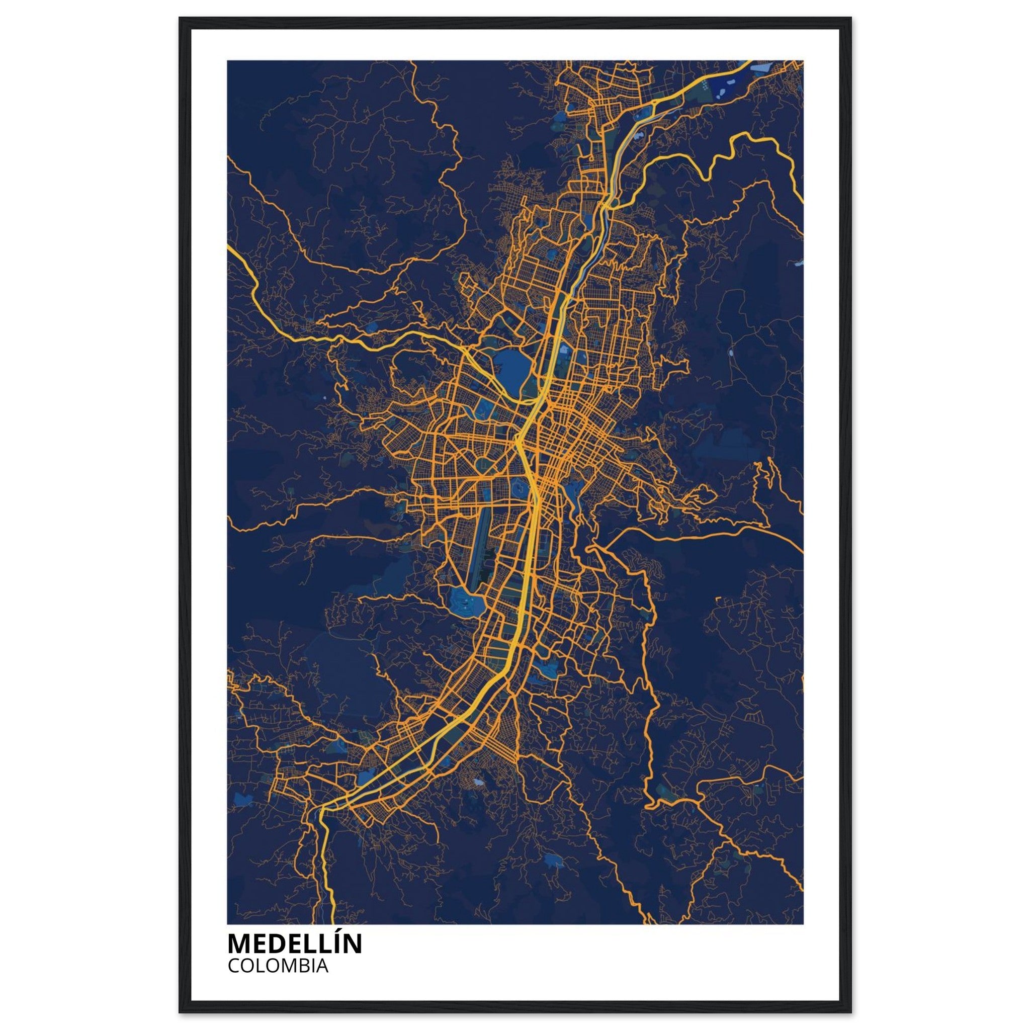 Medellín Colombia City Map Poster | Custom Map Art Print - Ink And Atlas