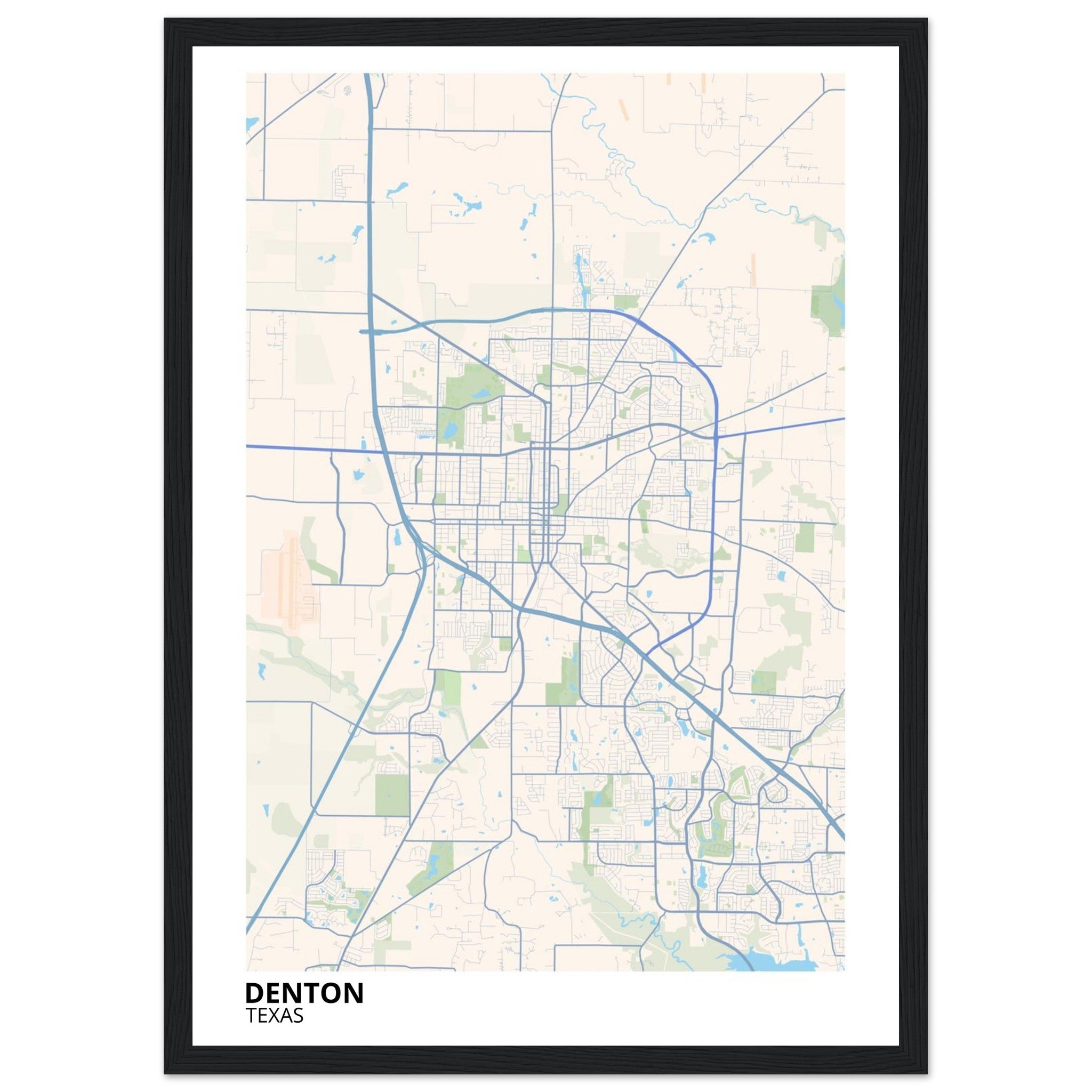 denton map poster print
