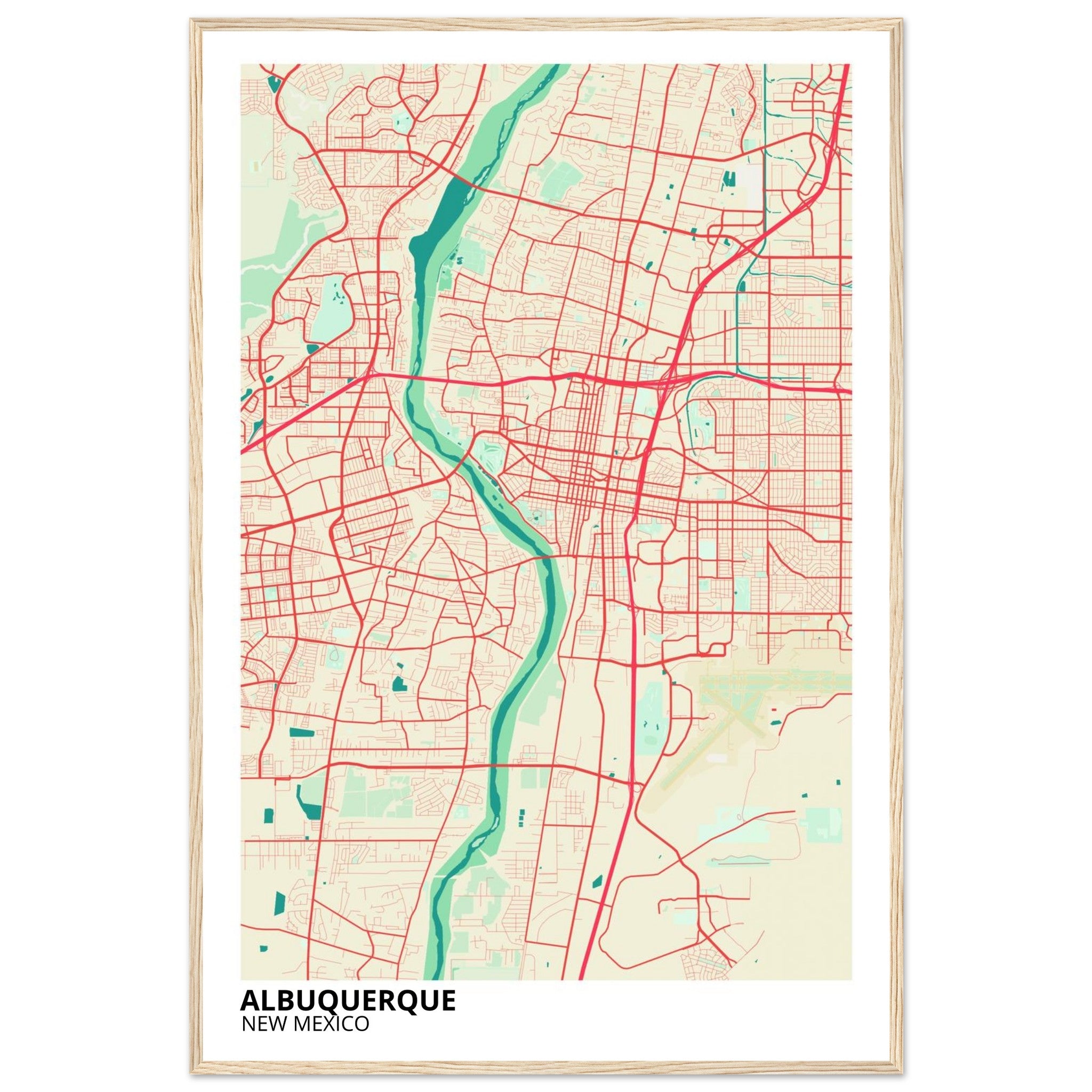 albuquerque map poster print