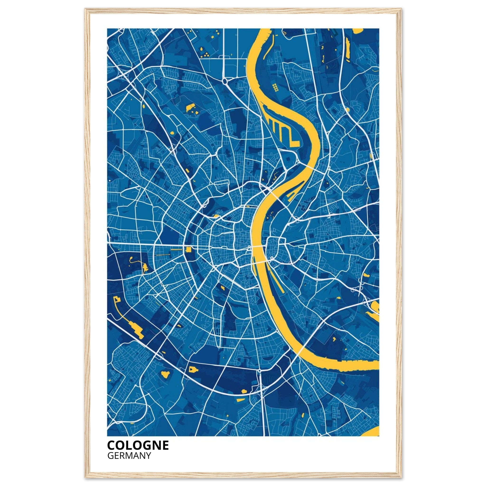 Cologne Germany City Map Poster | Custom Map Art Print - Ink And Atlas