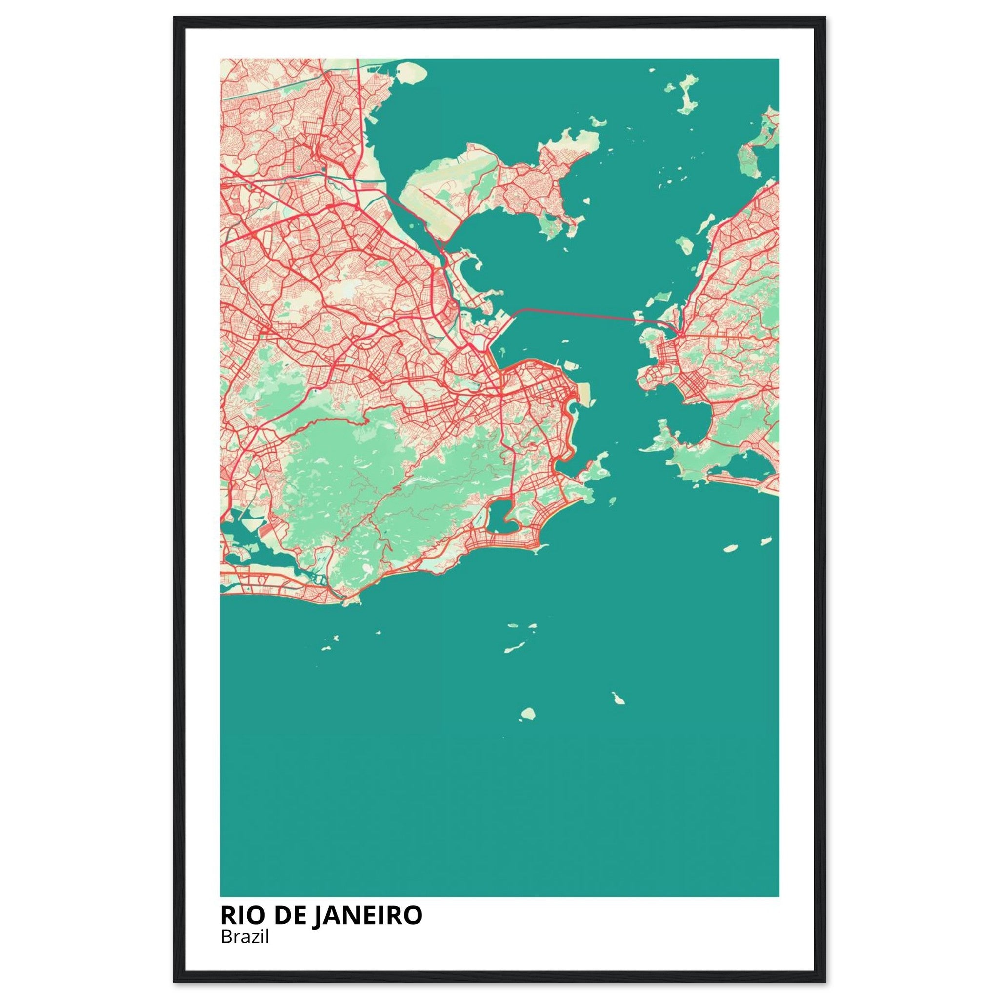 Rio De Janeiro Brazil City Map Poster | Custom Map Art Print - Ink And Atlas
