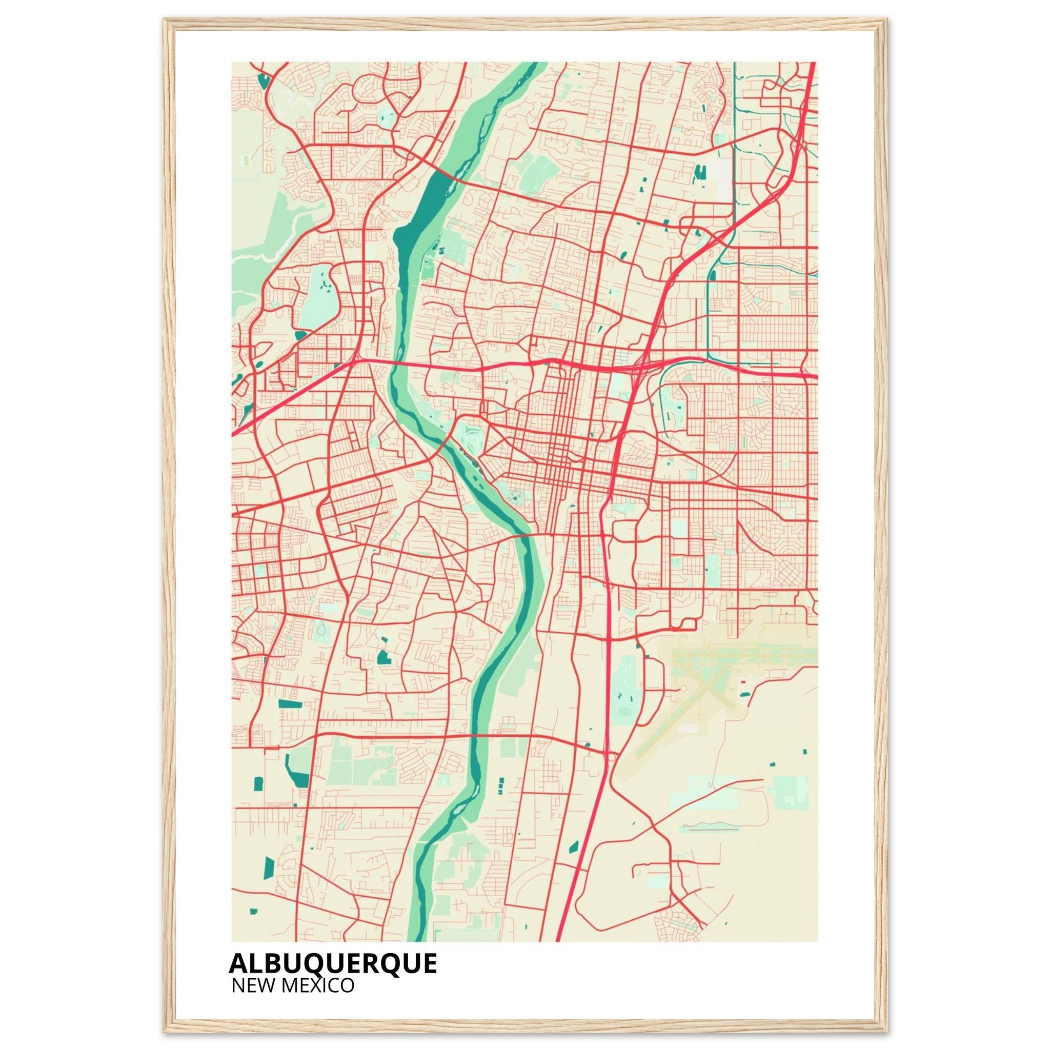 albuquerque map poster print