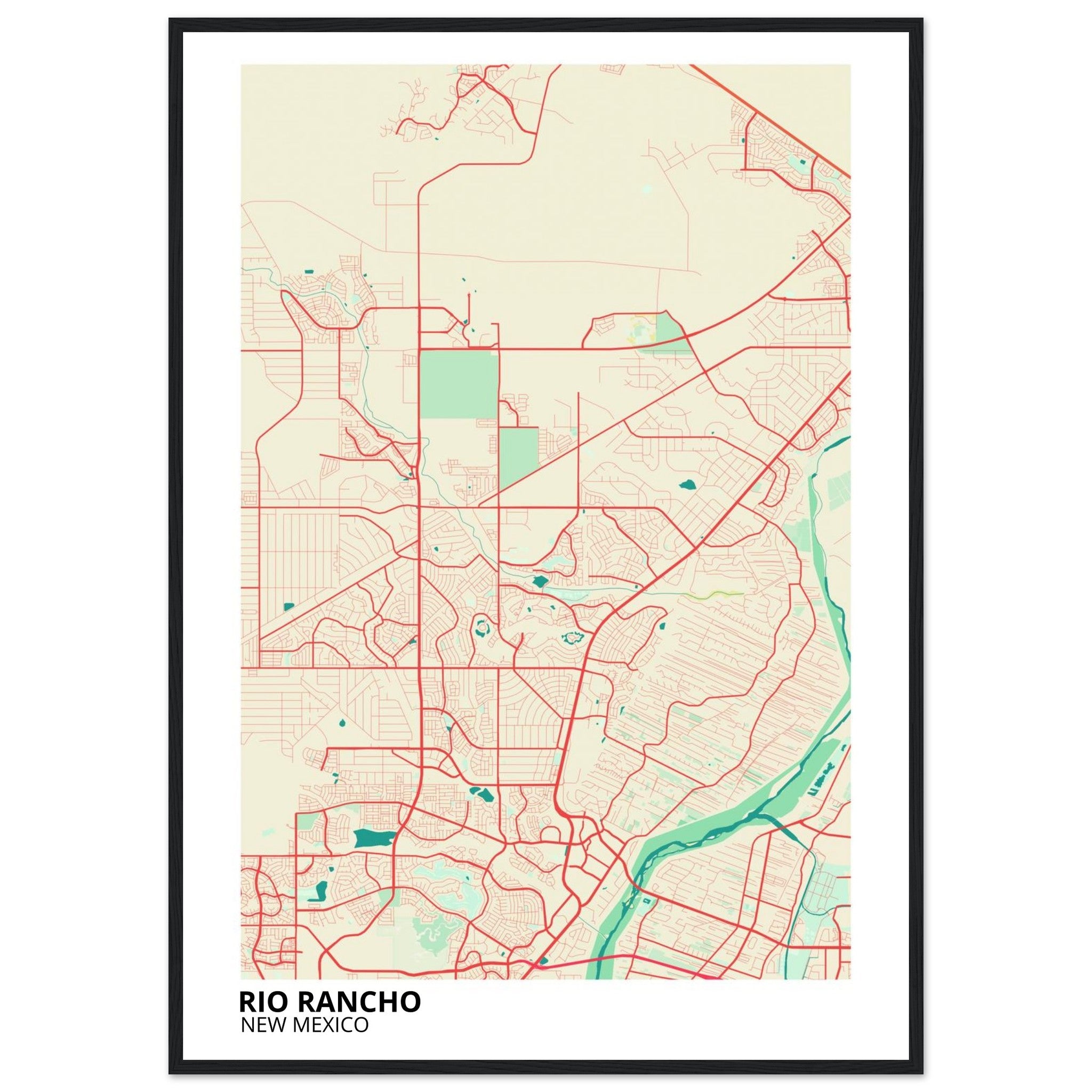 Rio Rancho New Mexico City Map Poster | Custom Map Art Print - Ink And Atlas