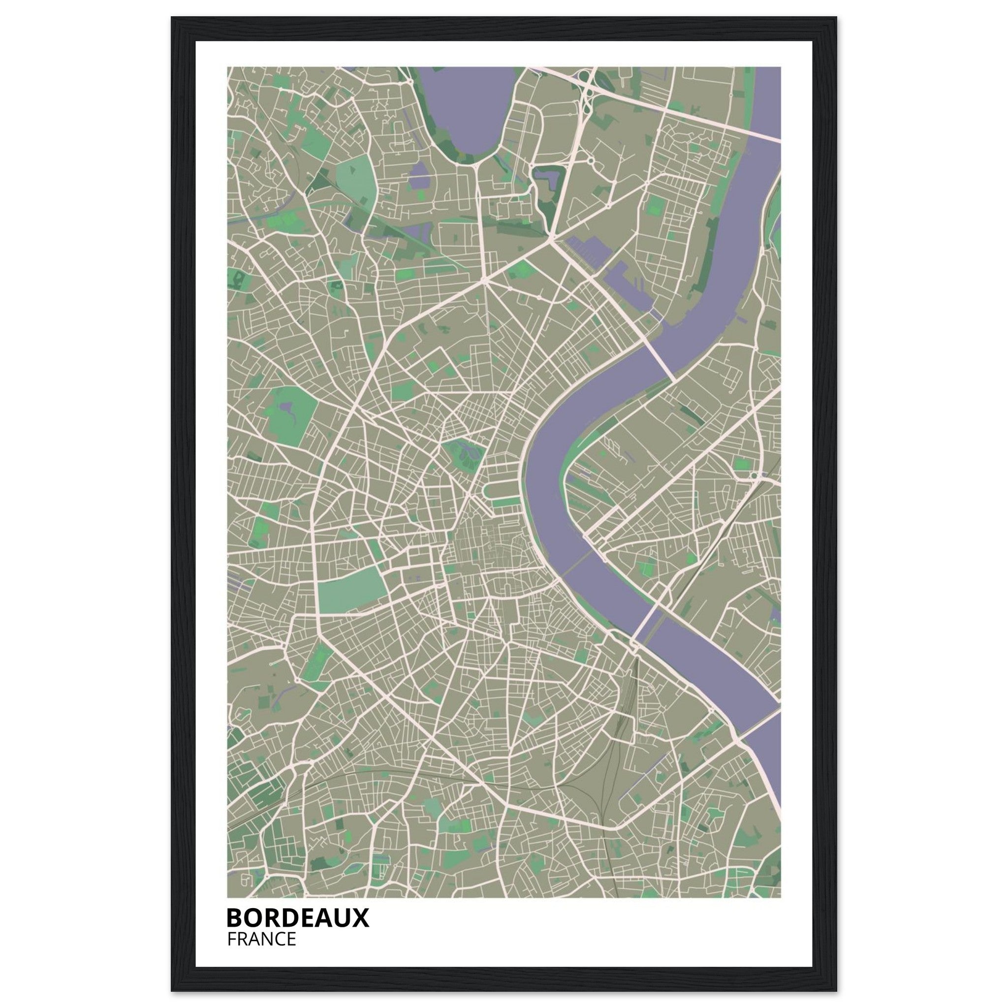 Bordeaux France City Map Poster | Custom Map Art Print - Ink And Atlas