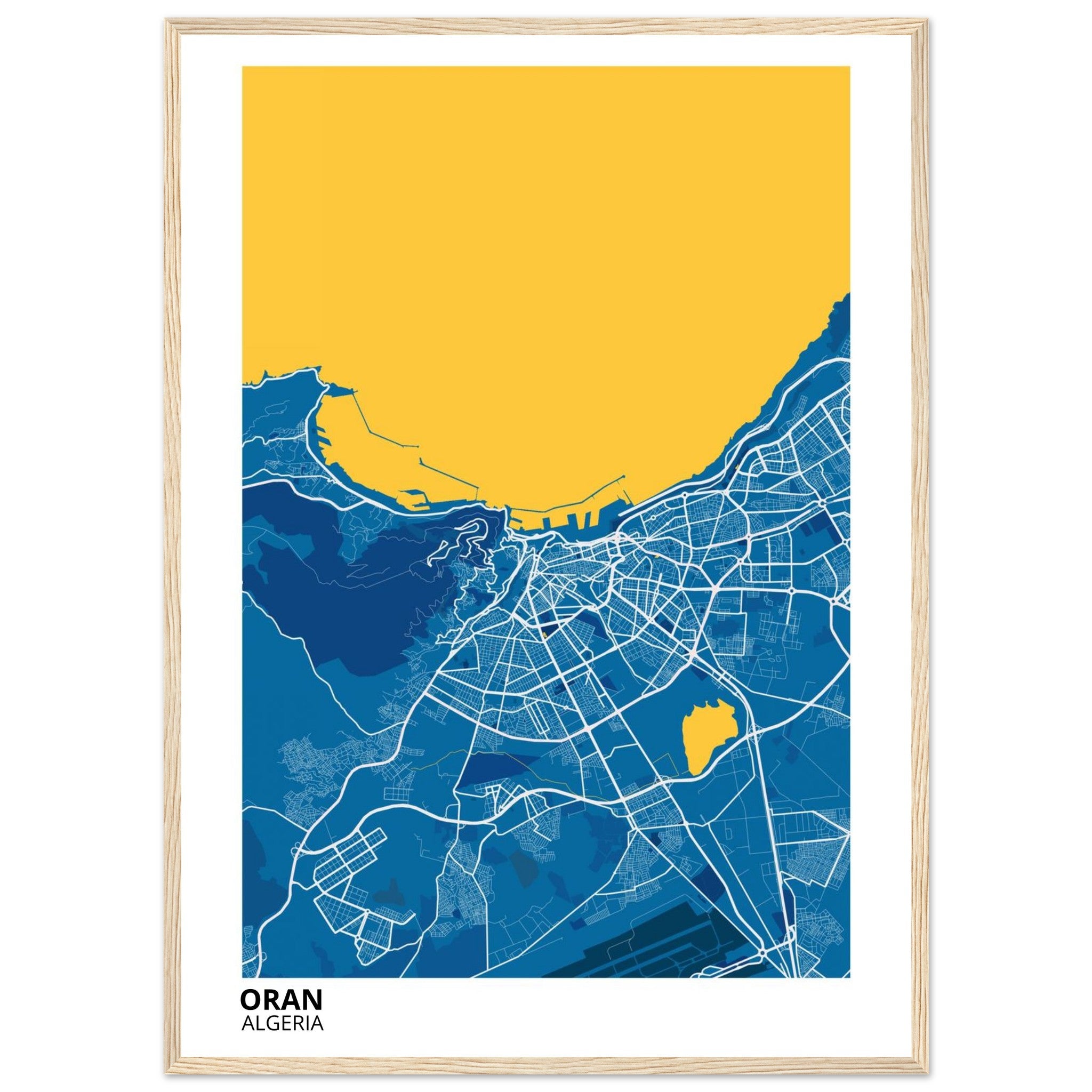 Oran Algeria City Map Poster | Custom Map Art Print - Ink And Atlas