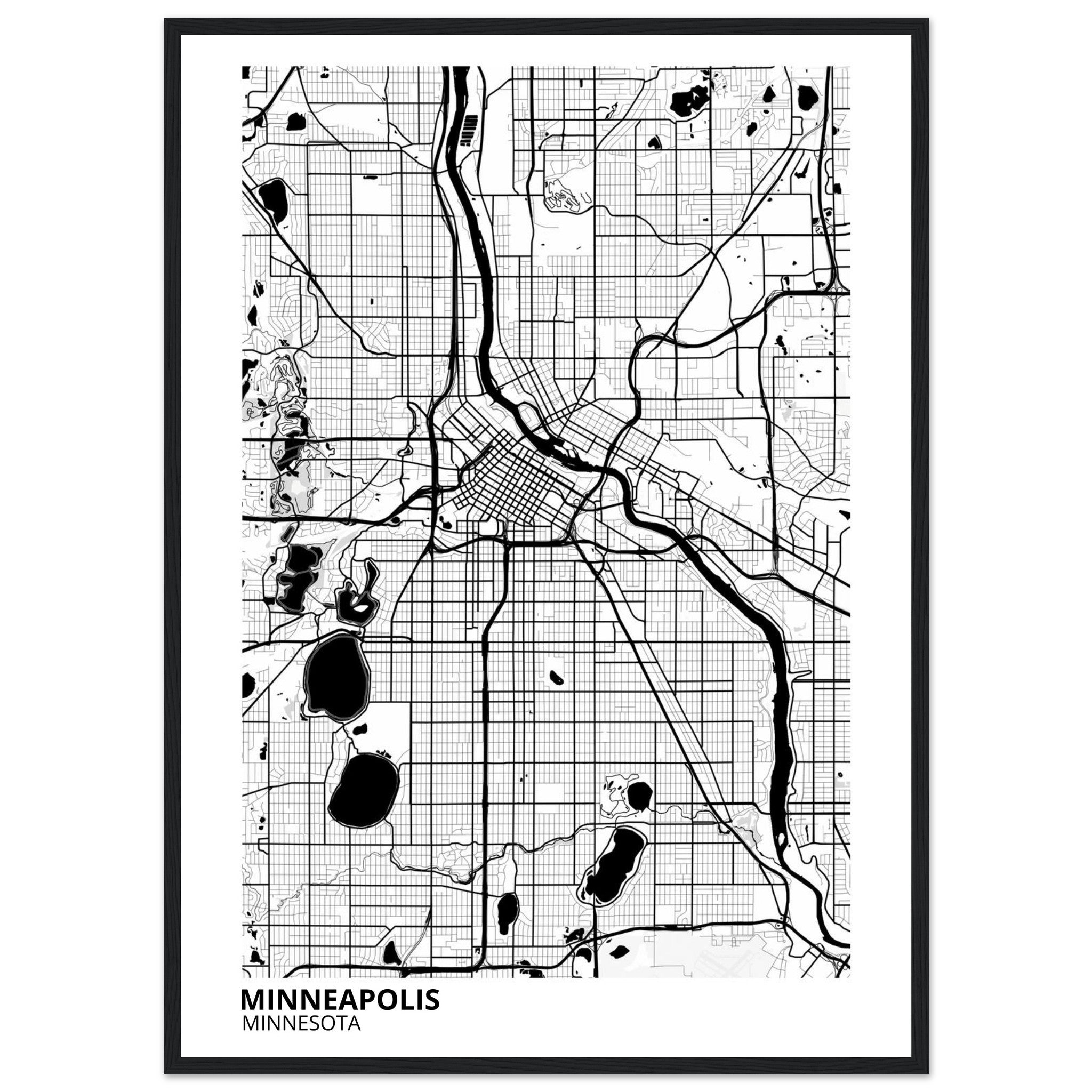 minneapolis map poster print