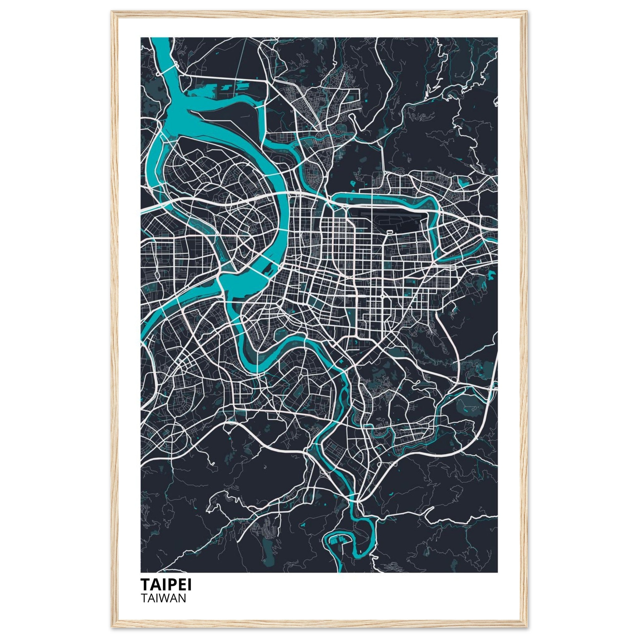 Taipei Taiwan City Map Poster | Custom Map Art Print - Ink And Atlas