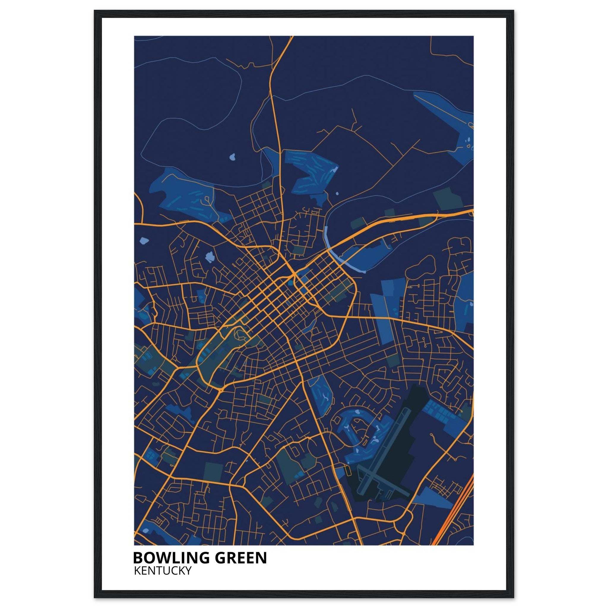 Bowling Green Kentucky City Map Poster | Custom Map Art Print - Ink And Atlas