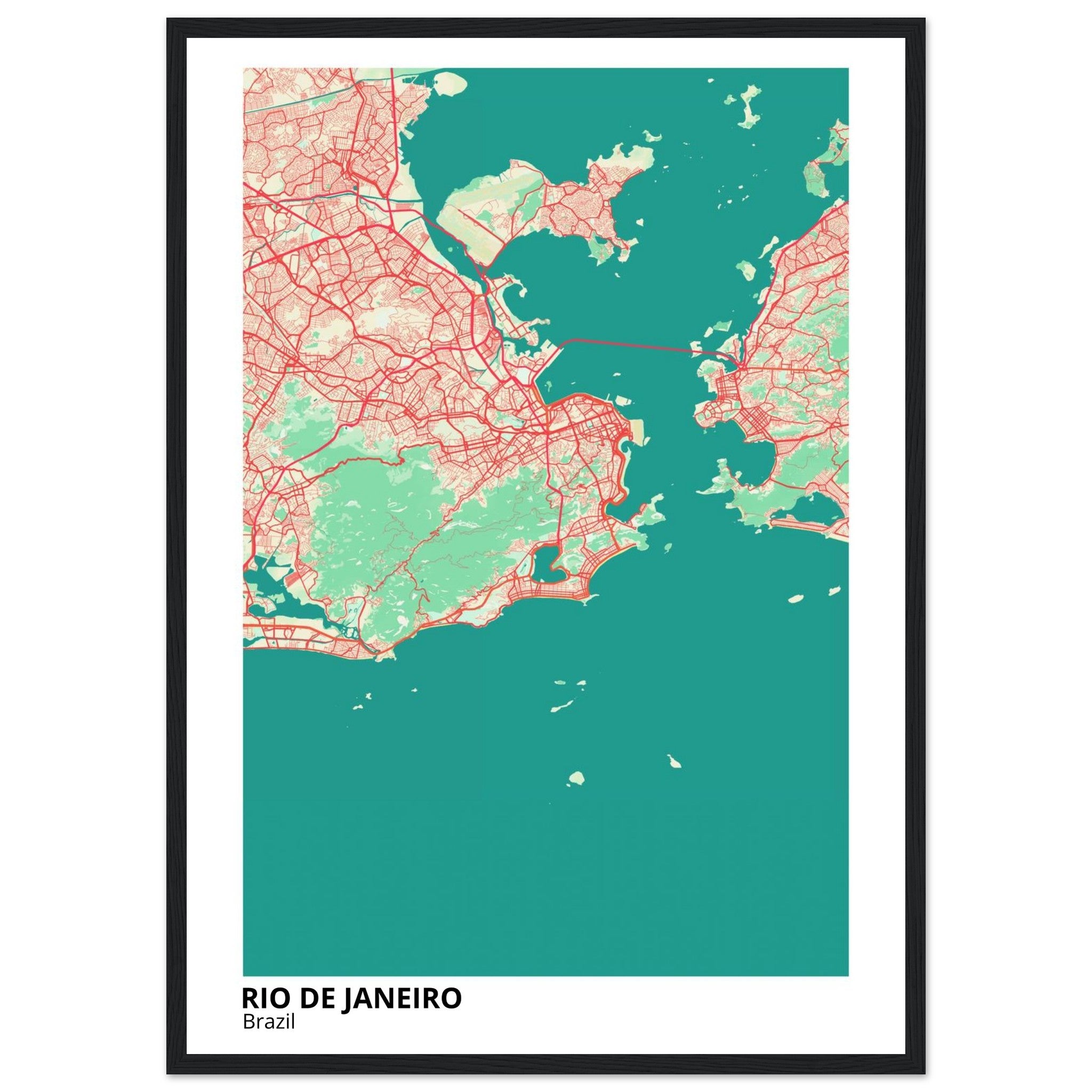 Rio De Janeiro Brazil City Map Poster | Custom Map Art Print - Ink And Atlas