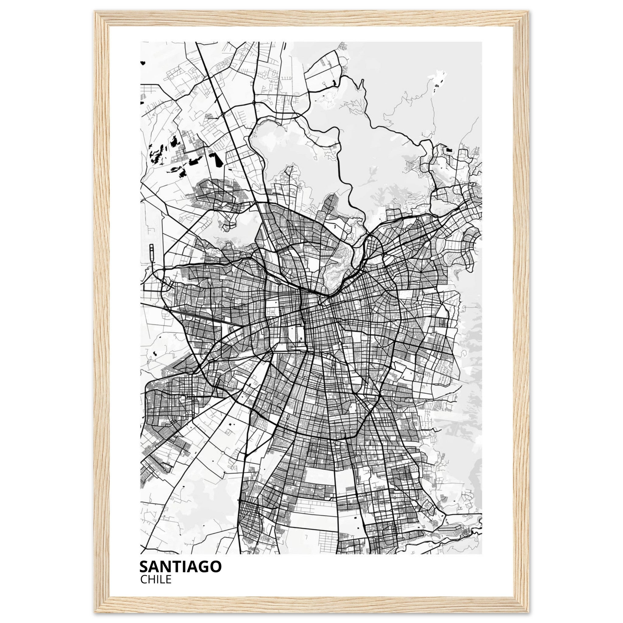 Santiago Chile City Map Poster | Custom Map Art Print - Ink And Atlas