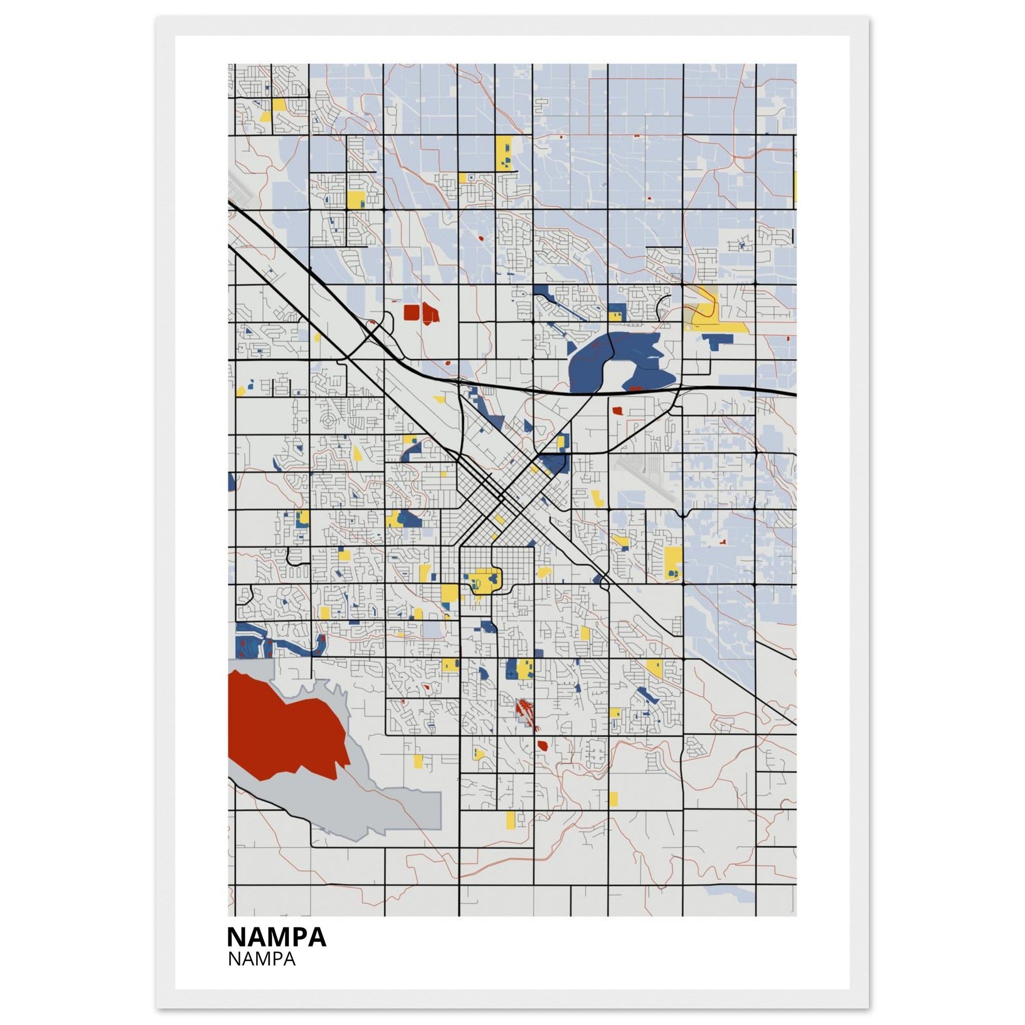 Nampa Idaho City Map Poster | Custom Map Art Print - Ink And Atlas