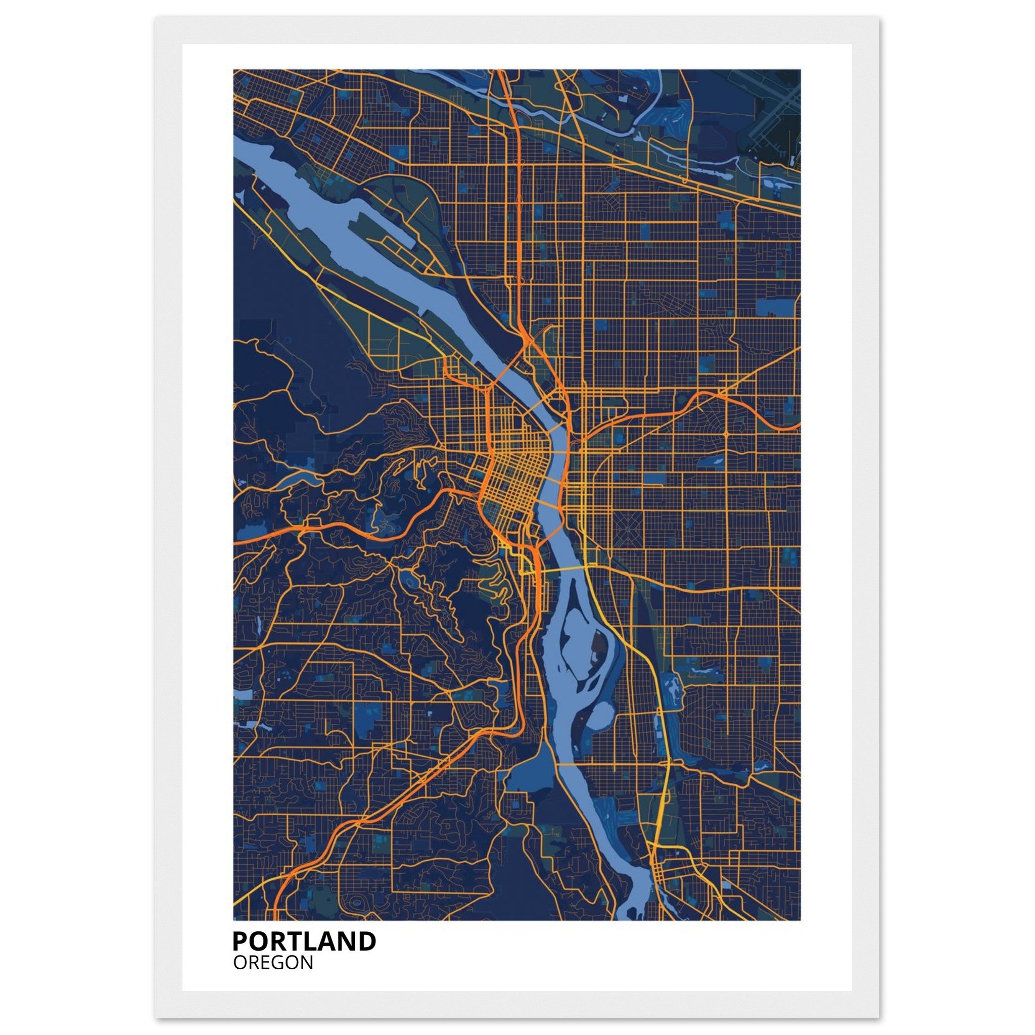 portland map poster print