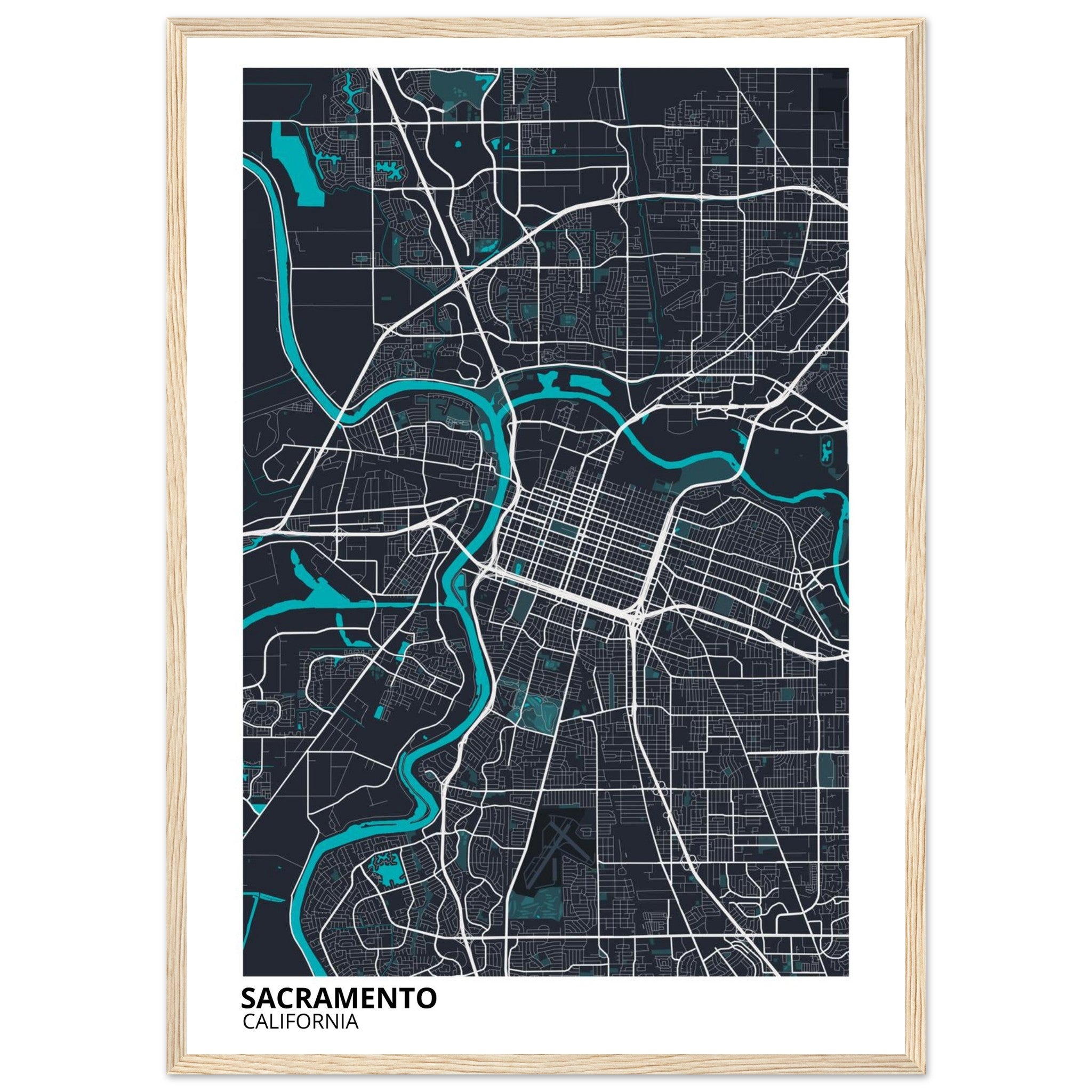 sacramento map poster print