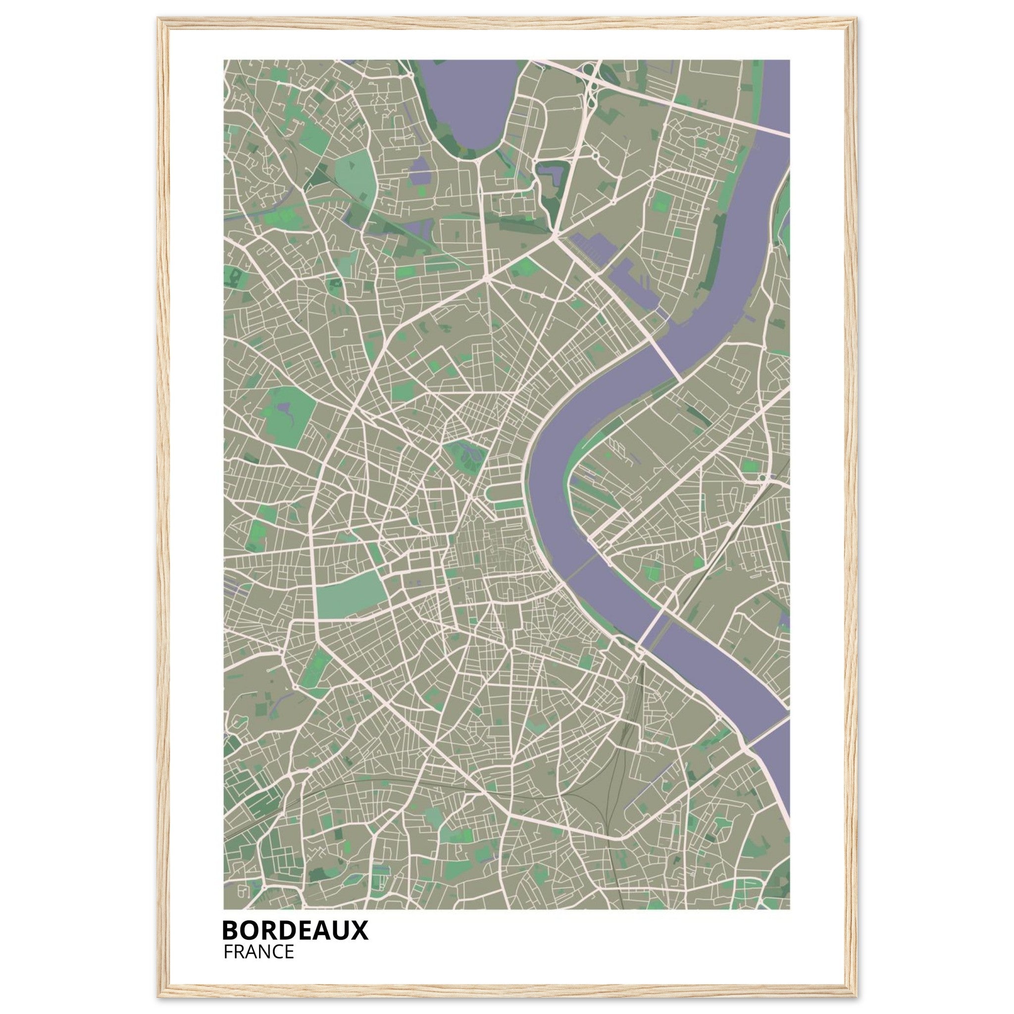 Bordeaux France City Map Poster | Custom Map Art Print - Ink And Atlas