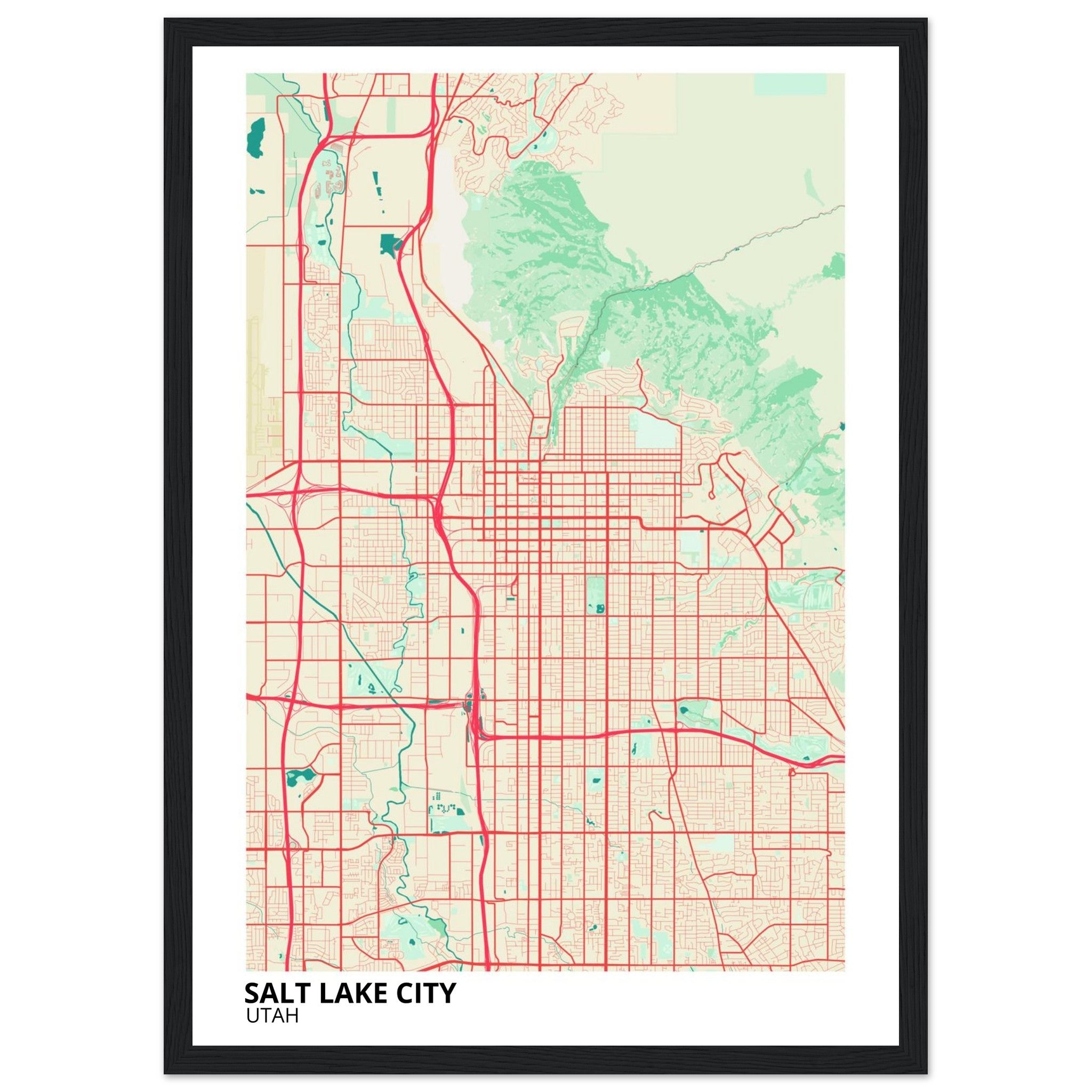 Salt Lake City Utah City Map Poster | Custom Map Art Print - Ink And Atlas
