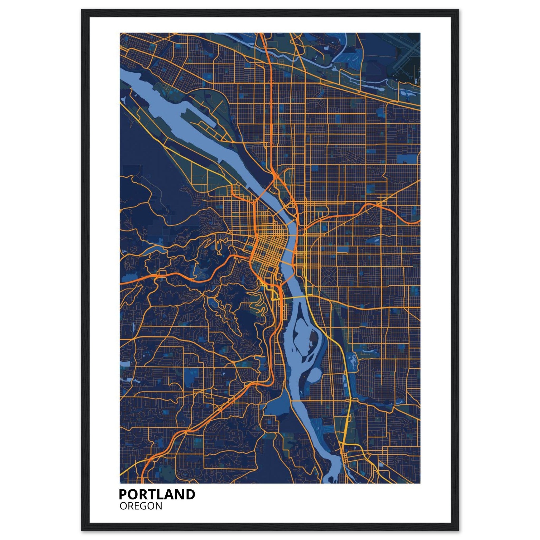 portland map poster print