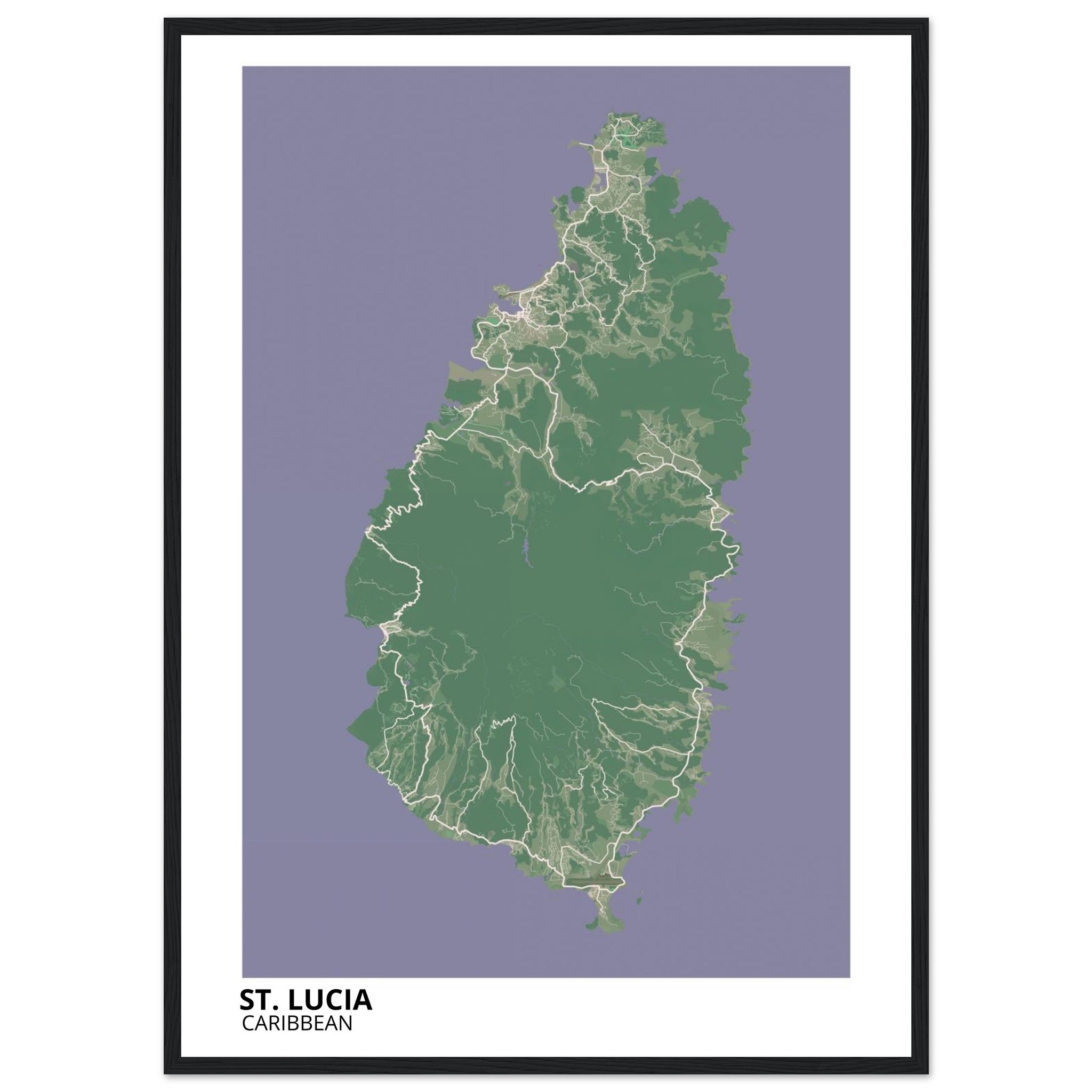 St. Lucia Caribbean City Map Poster | Custom Map Art Print - Ink And Atlas