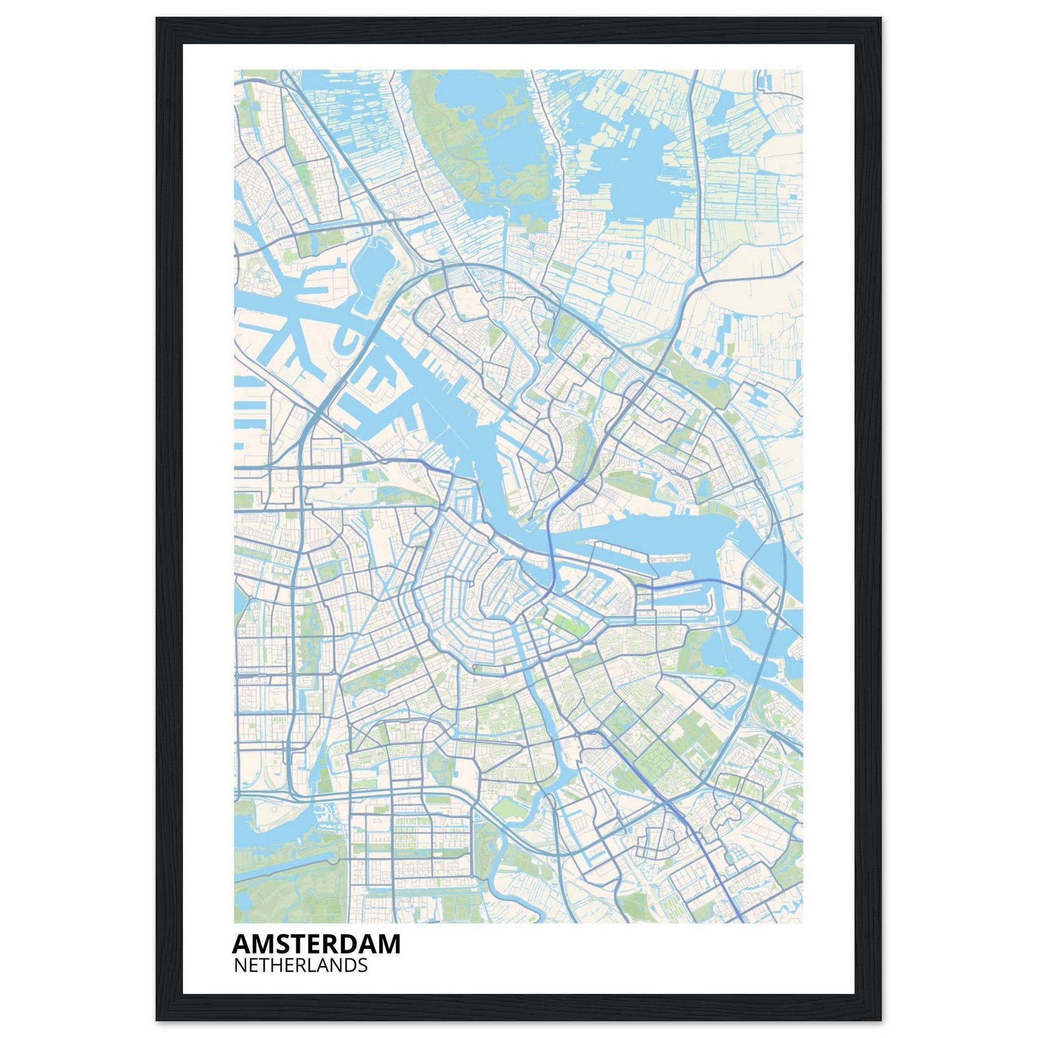 Amsterdam Netherlands City Map Poster | Custom Map Art Print - Ink And Atlas