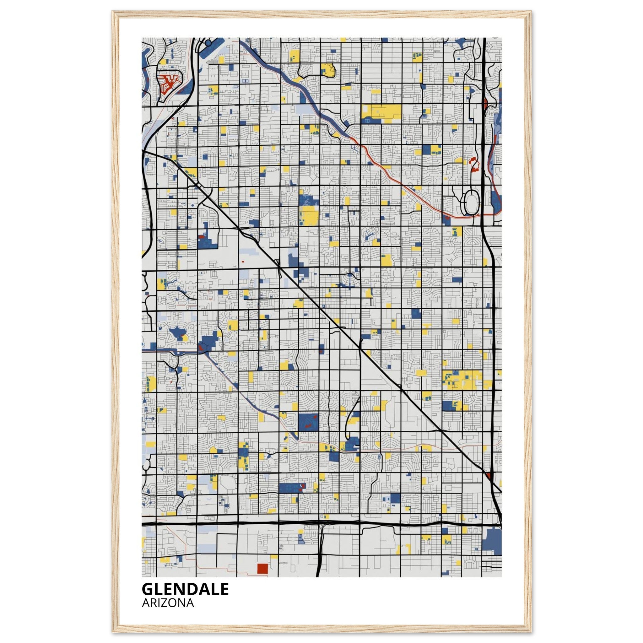 Glendale Arizona City Map Poster | Custom Map Art Print - Ink And Atlas