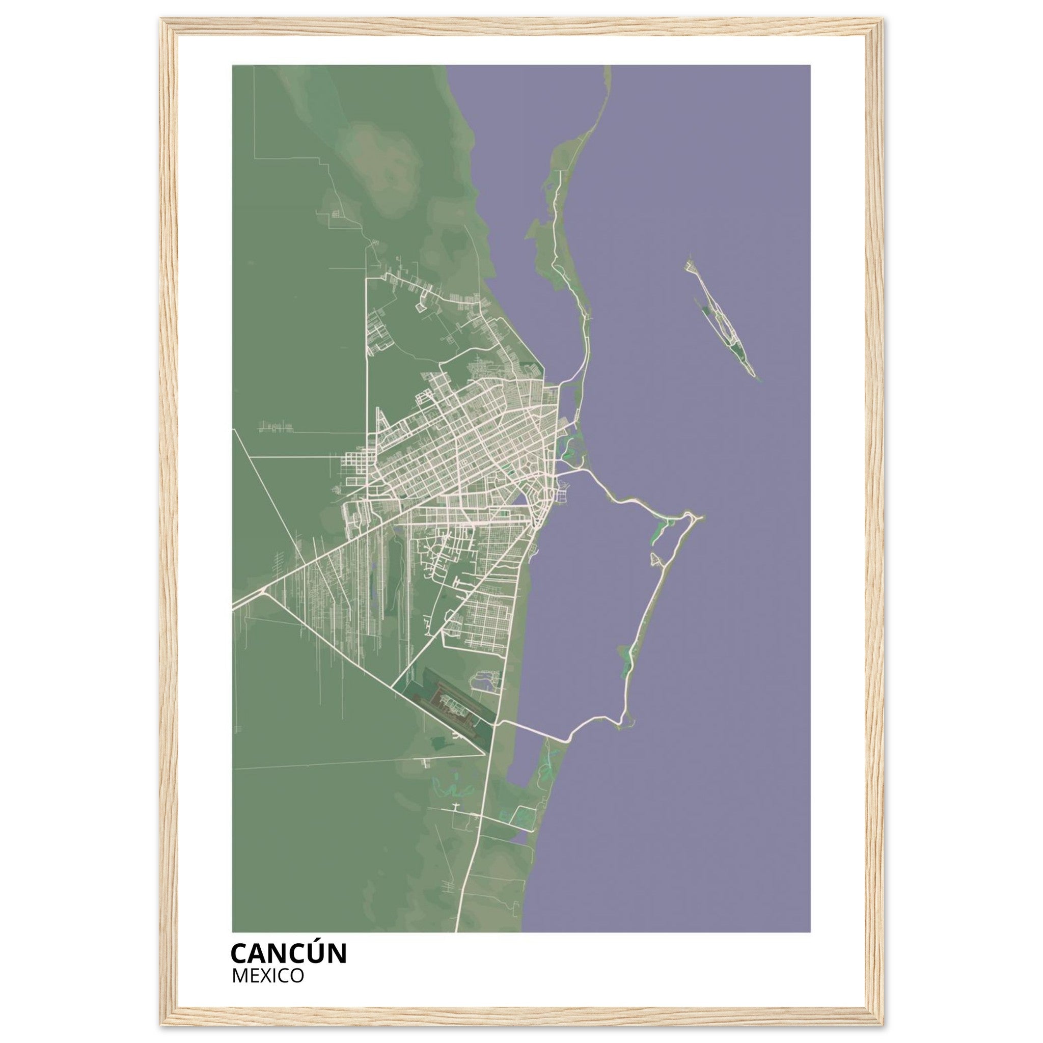 Cancun Mexico City Map Poster | Custom Map Art Print - Ink And Atlas