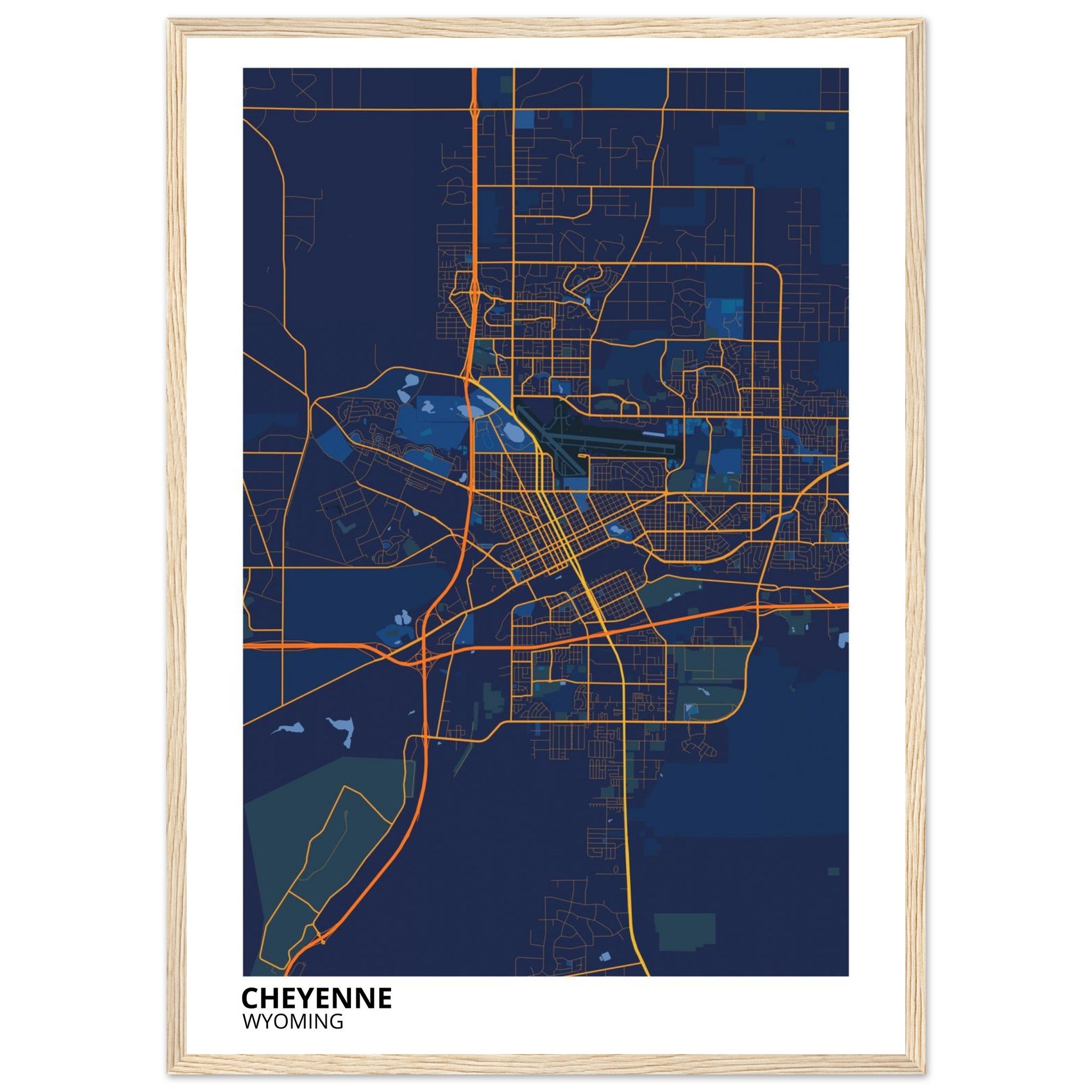 cheyenne map poster print