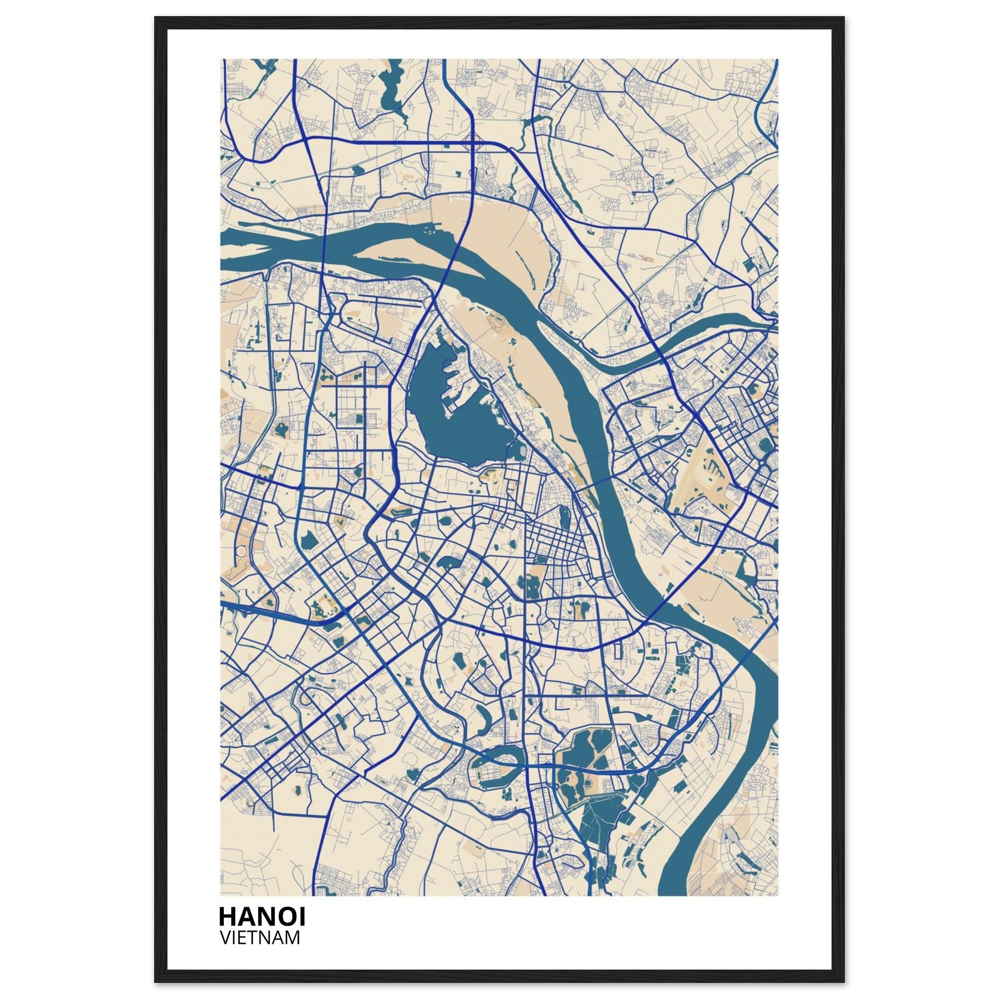 Hanoi Vietnam City Map Poster | Custom Map Art Print - Ink And Atlas