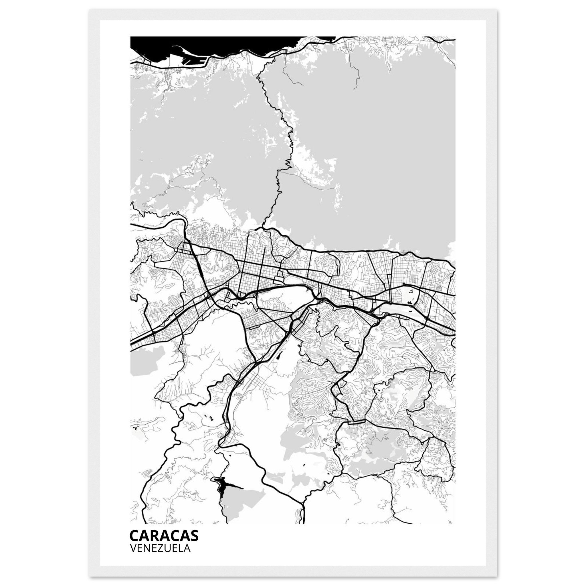 Caracas Venezuela City Map Poster | Custom Map Art Print - Ink And Atlas