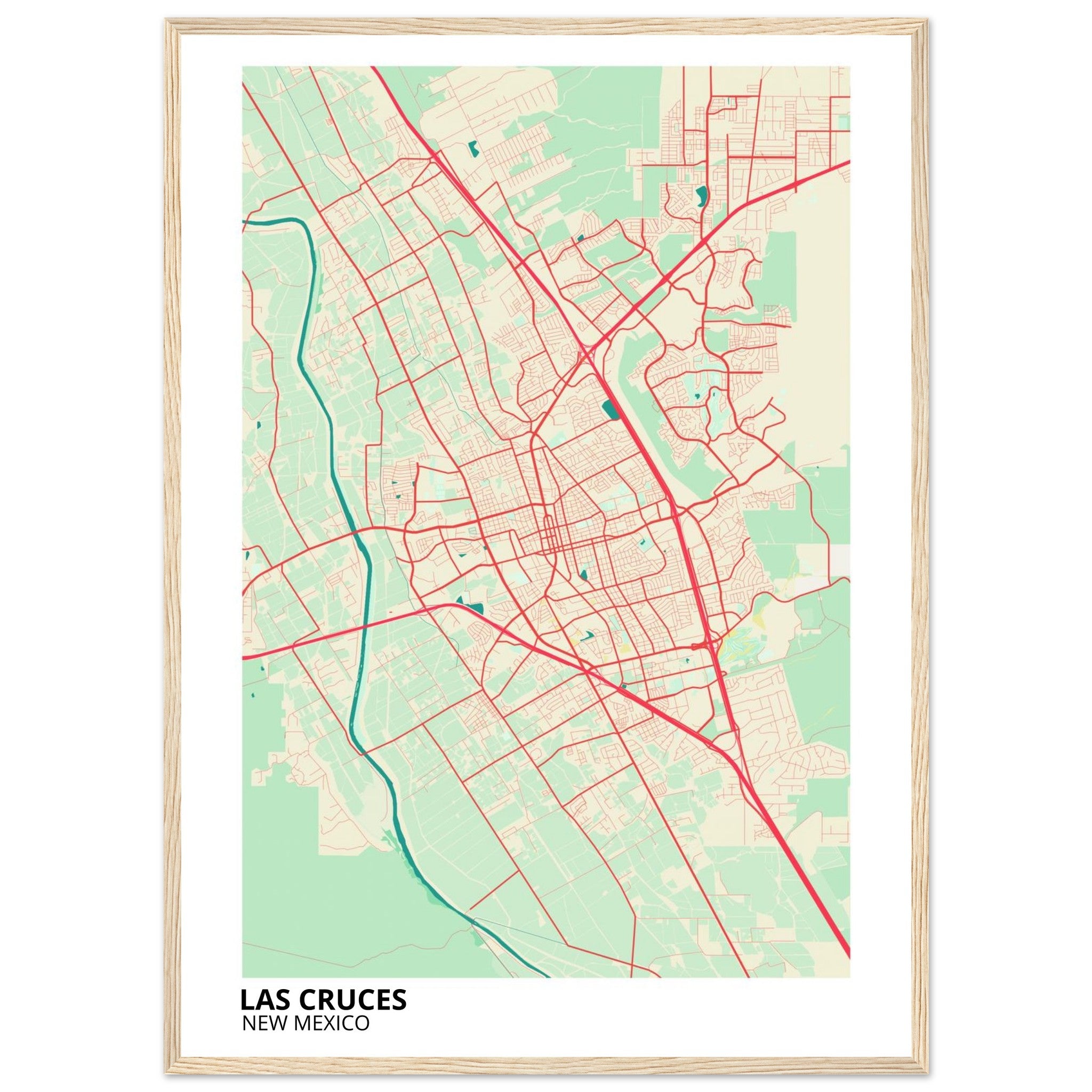 Las Cruces New Mexico City Map Poster | Custom Map Art Print - Ink And Atlas