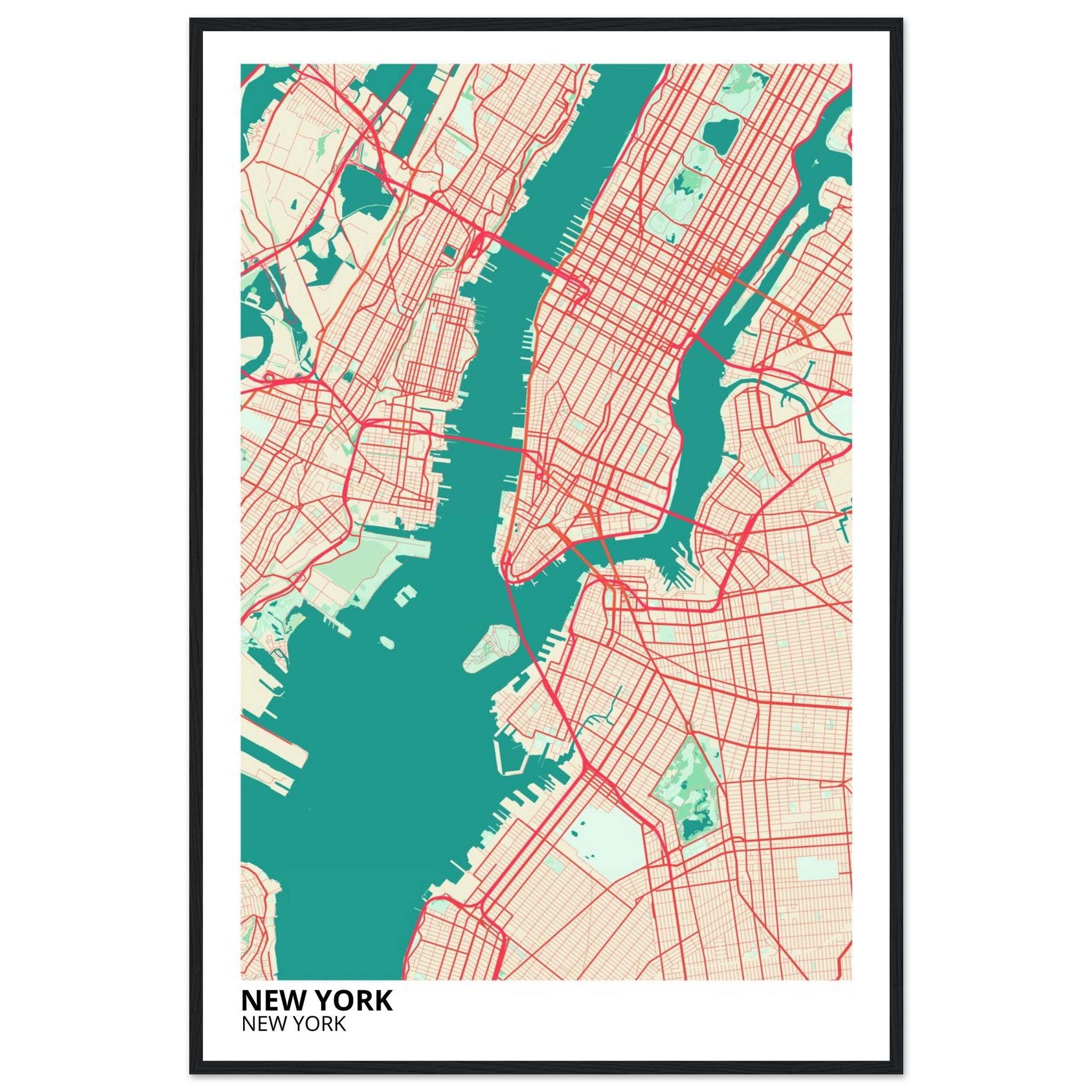 new york map poster print