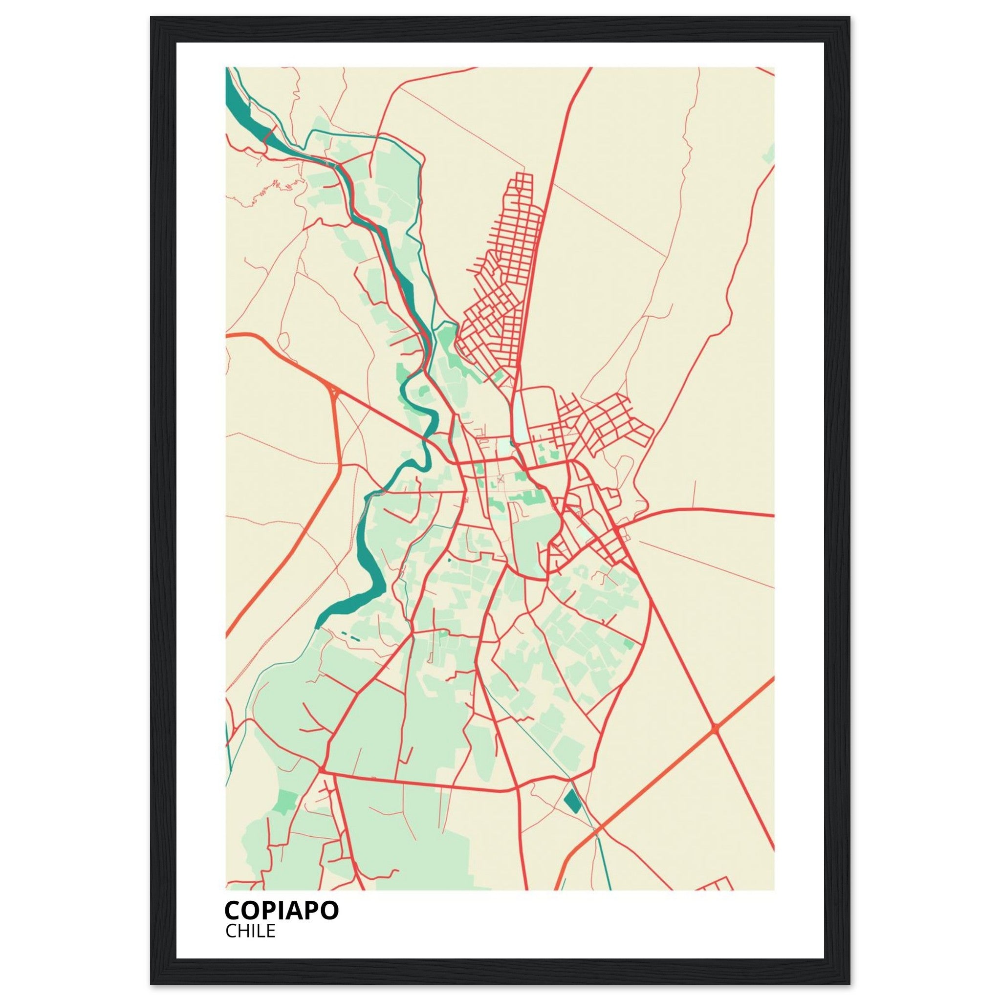 Copiapo Chile City Map Poster | Custom Map Art Print - Ink And Atlas