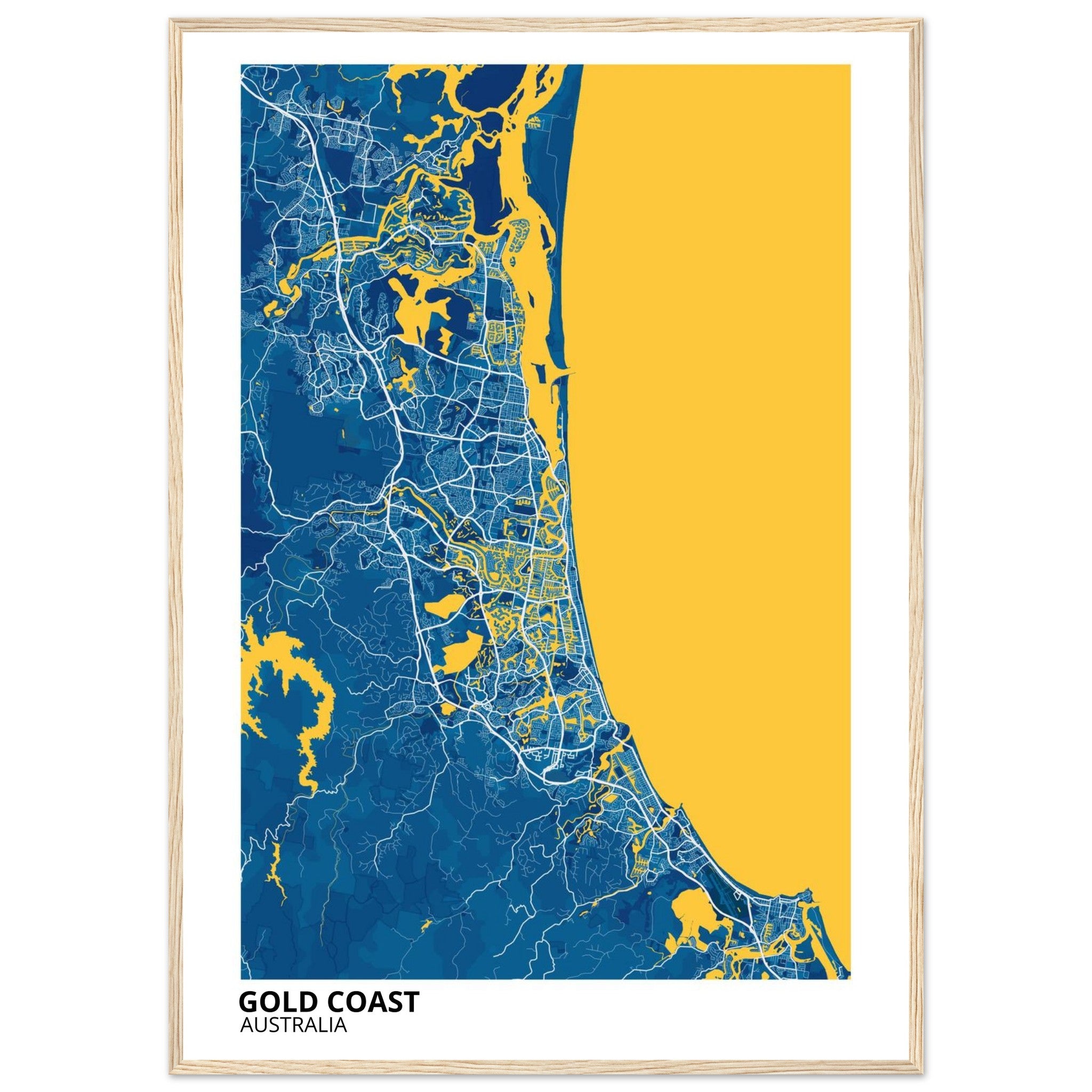 Gold Coast Australia City Map Poster | Custom Map Art Print - Ink And Atlas