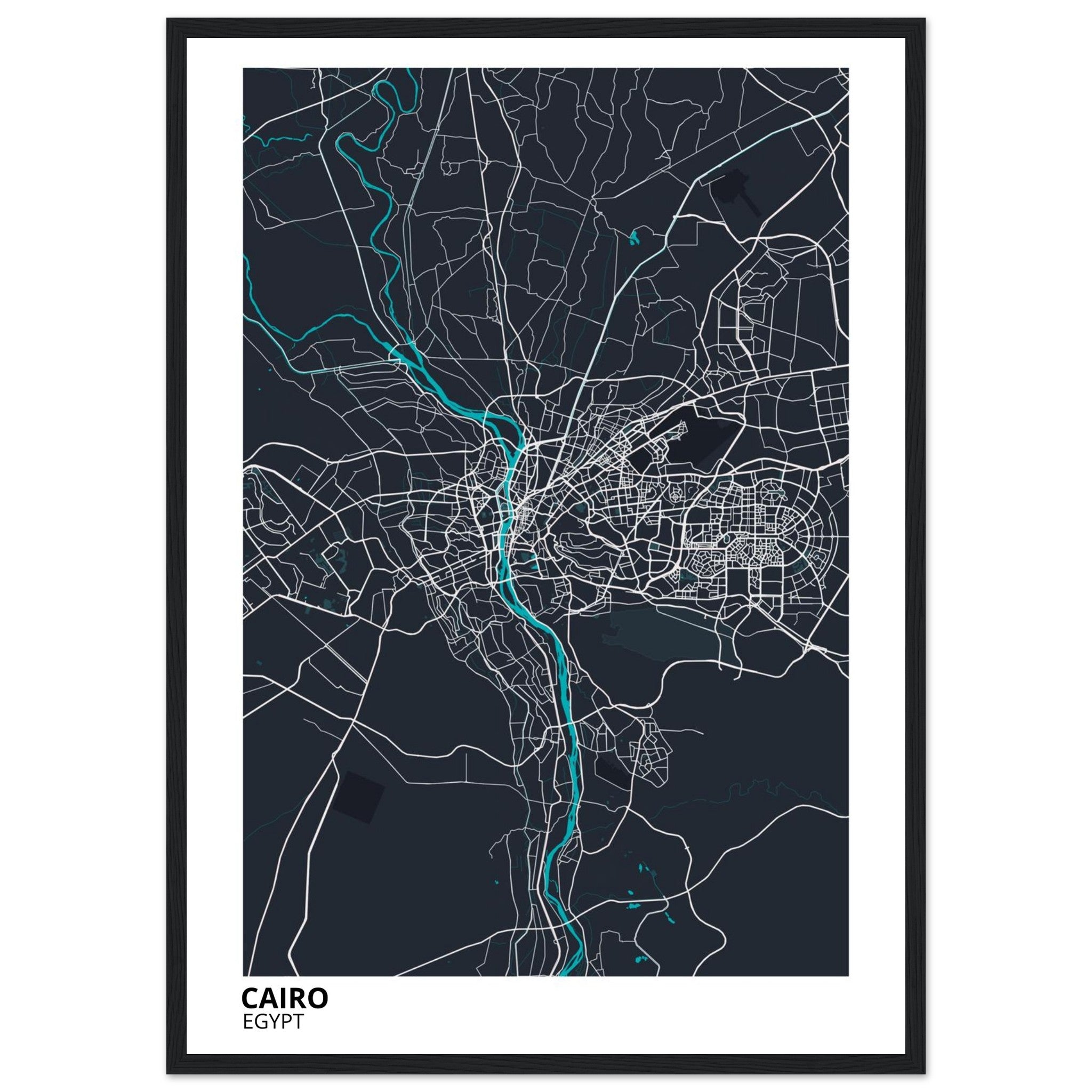cairo egypt map poster print