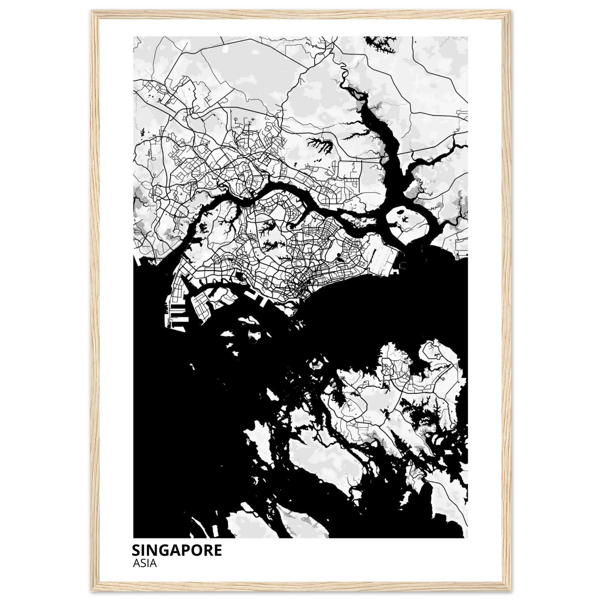 Singapore City Map Poster | Custom Map Art Print - Ink And Atlas