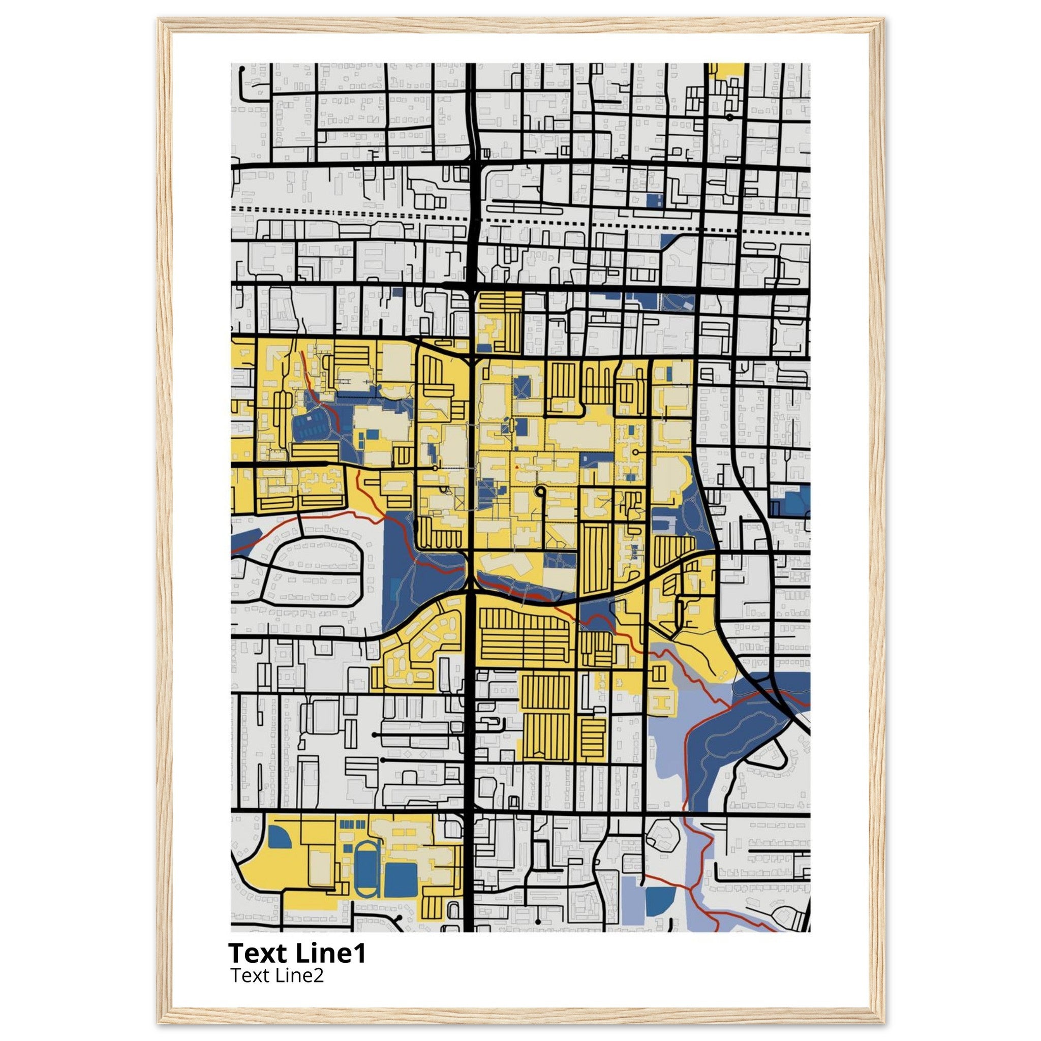 The University of Texas Arlington Campus Map Poster | Graduation Gift - Ink And Atlas
