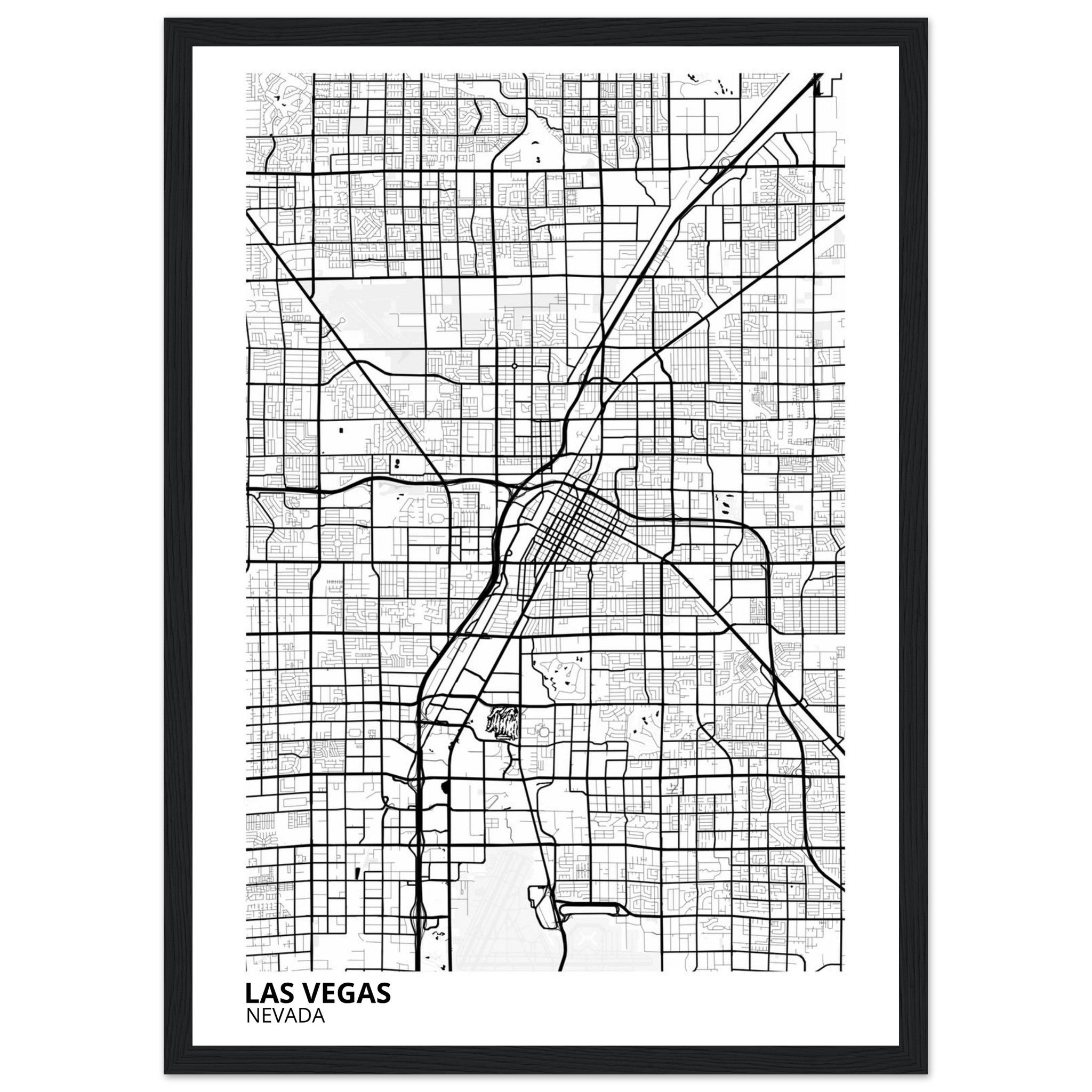 las vegas map poster print